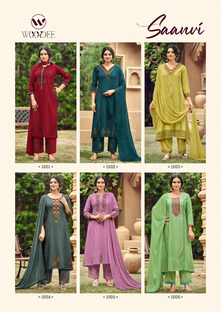 Woodee Saanvi Rayon Readymade Suit (6 pcs catalogue)