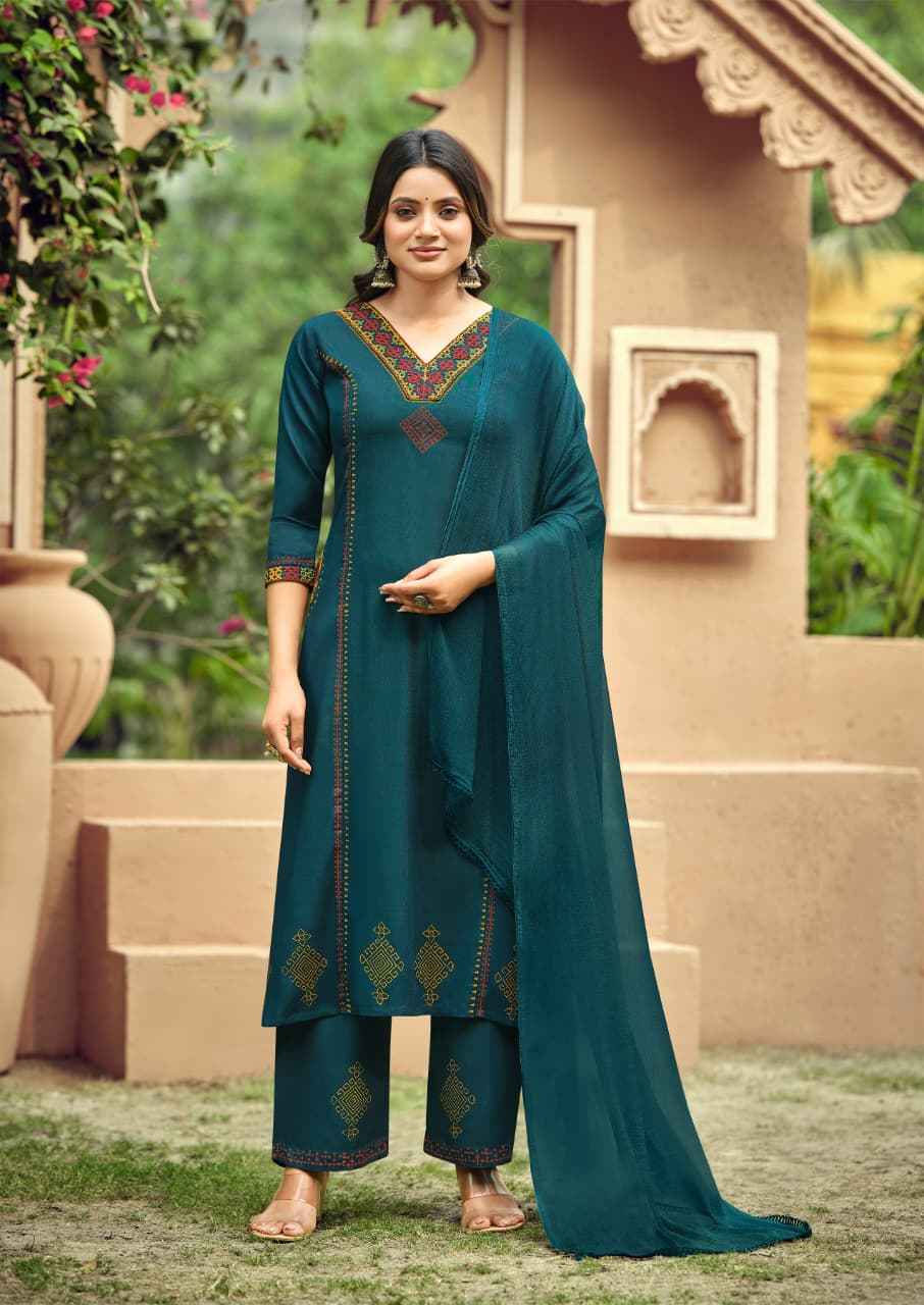 Woodee Saanvi Rayon Readymade Suit (6 pcs catalogue)