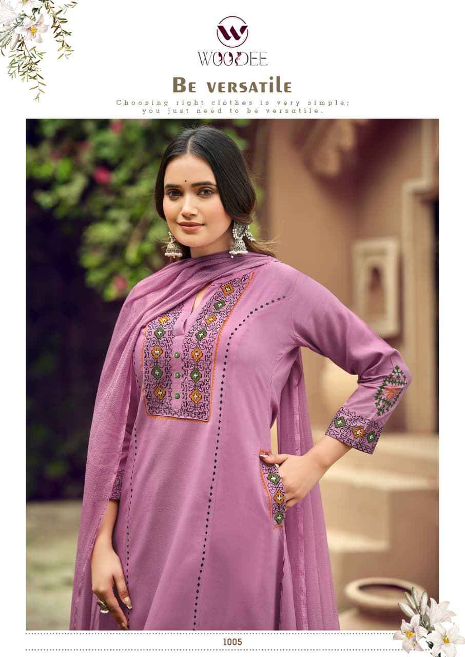 Woodee Saanvi Rayon Readymade Suit (6 pcs catalogue)