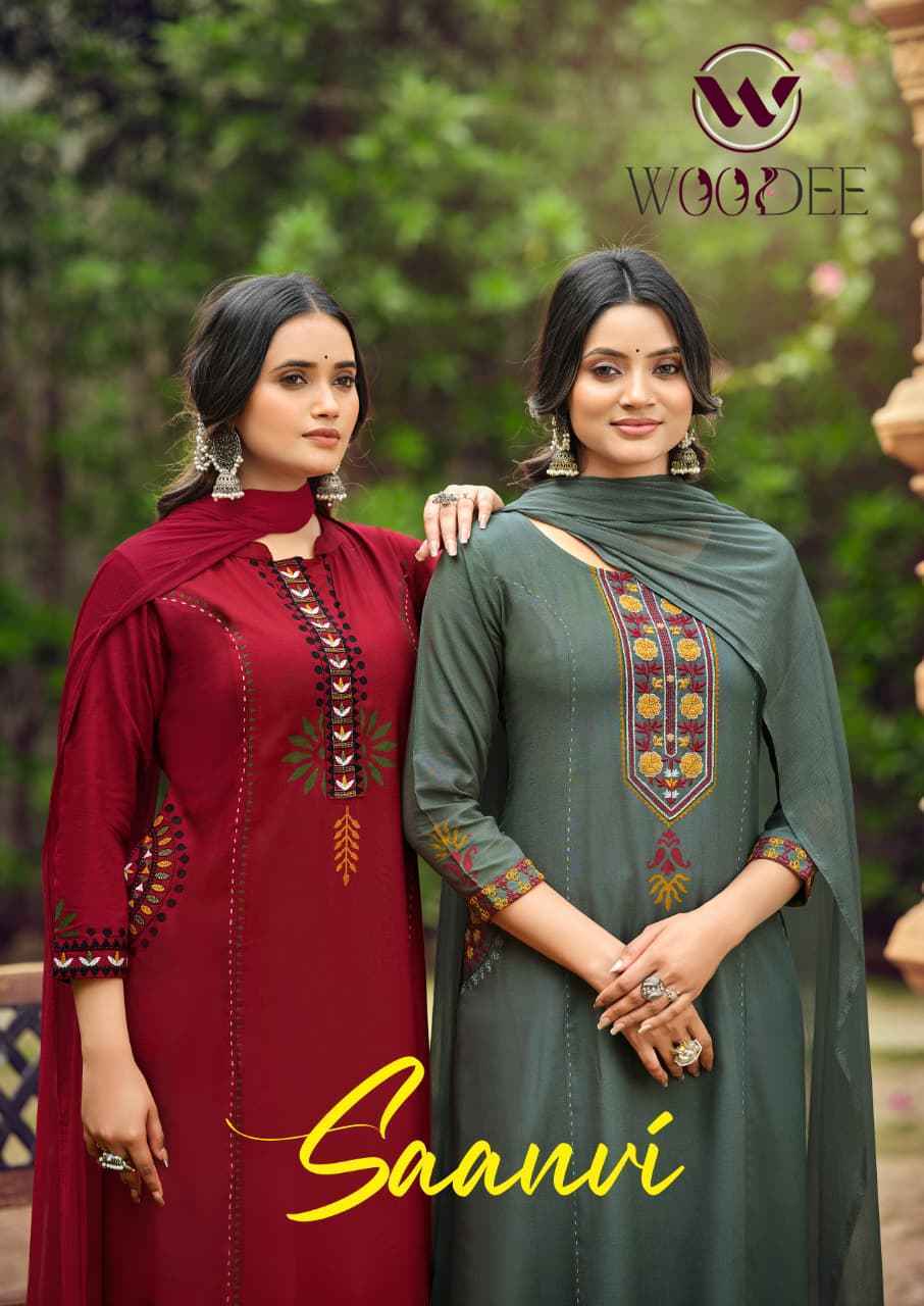 Woodee Saanvi Rayon Readymade Suit (6 pcs catalogue)