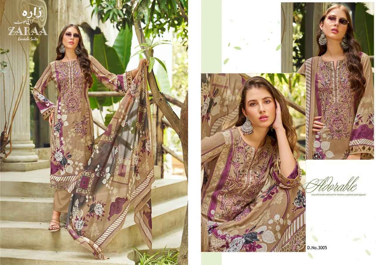 Zaraa Hafsa Vol-3 French Crep Dress Material (8 pcs Catalogue)