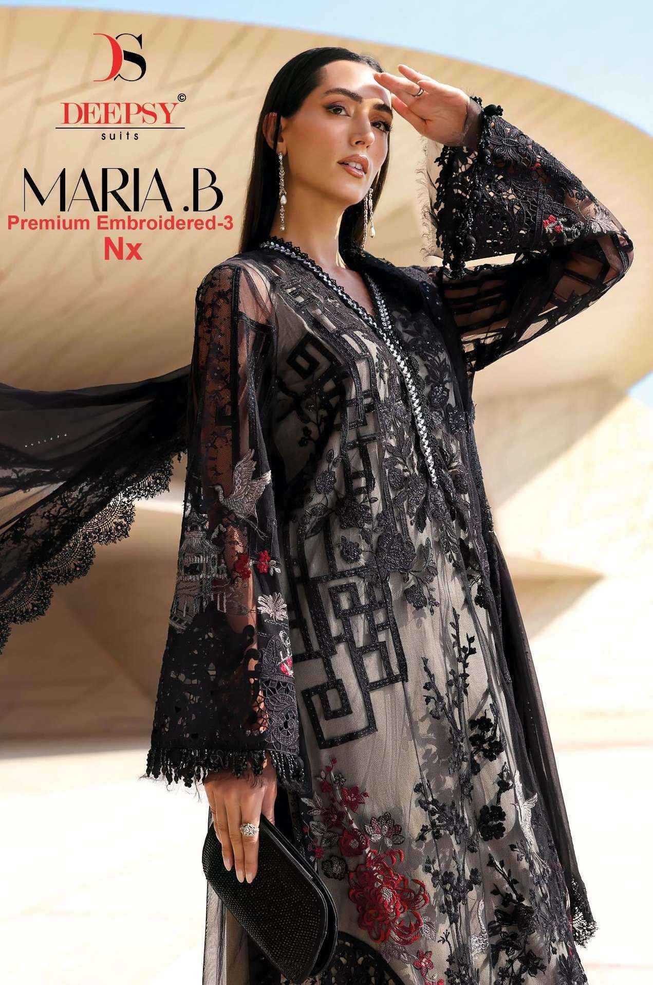 Deepsy Maria B Premium Embroidered Vol-3 Nx Cotton Dress Material (4 pcs Catalogue)
