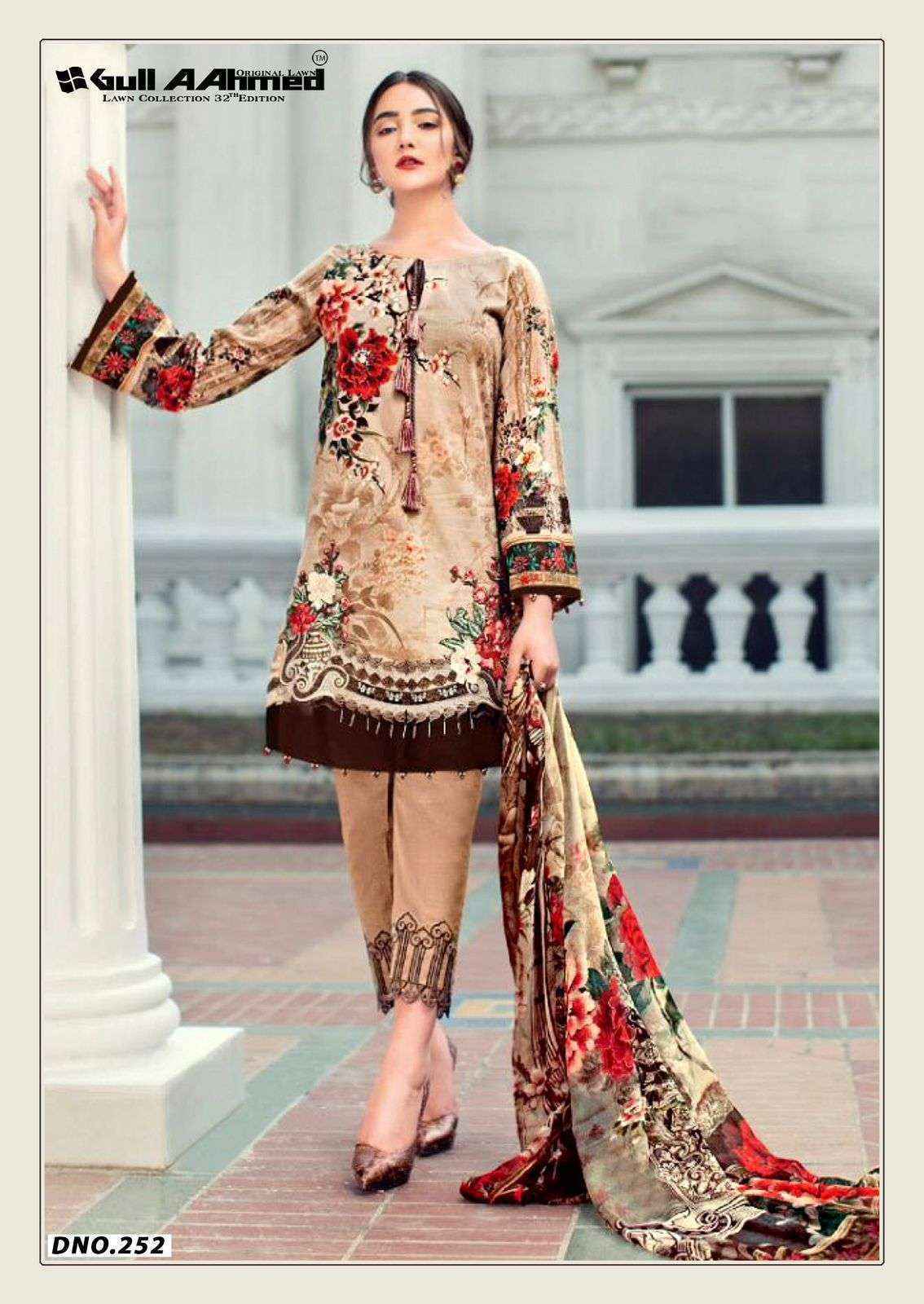 Gull Ahmed Lawn Collection Vol-32 Cambric Cotton Dress Material (6 Pc Catalouge)