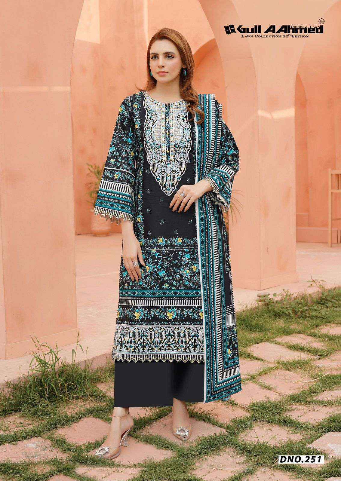 Gull Ahmed Lawn Collection Vol-32 Cambric Cotton Dress Material (6 Pc Catalouge)