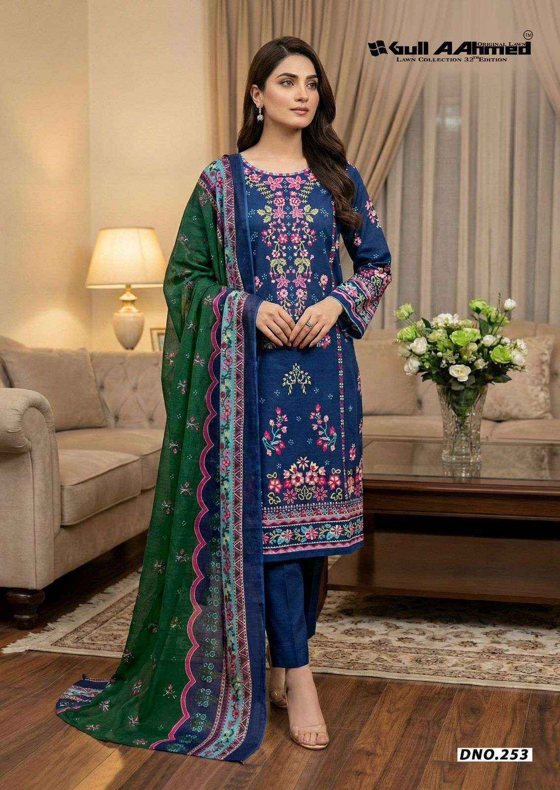 Gull Ahmed Lawn Collection Vol-32 Cambric Cotton Dress Material (6 Pc Catalouge)