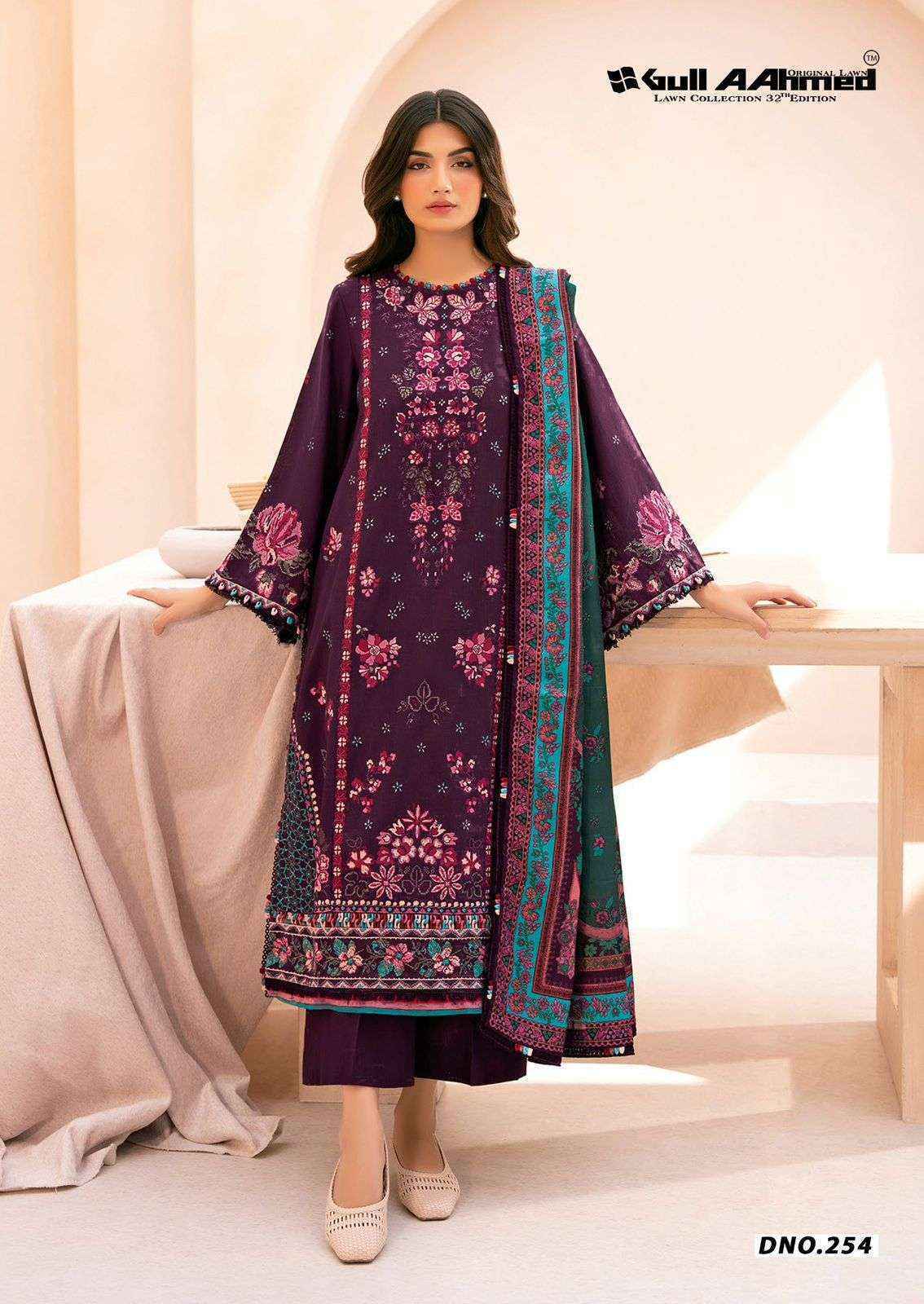 Gull Ahmed Lawn Collection Vol-32 Cambric Cotton Dress Material (6 Pc Catalouge)