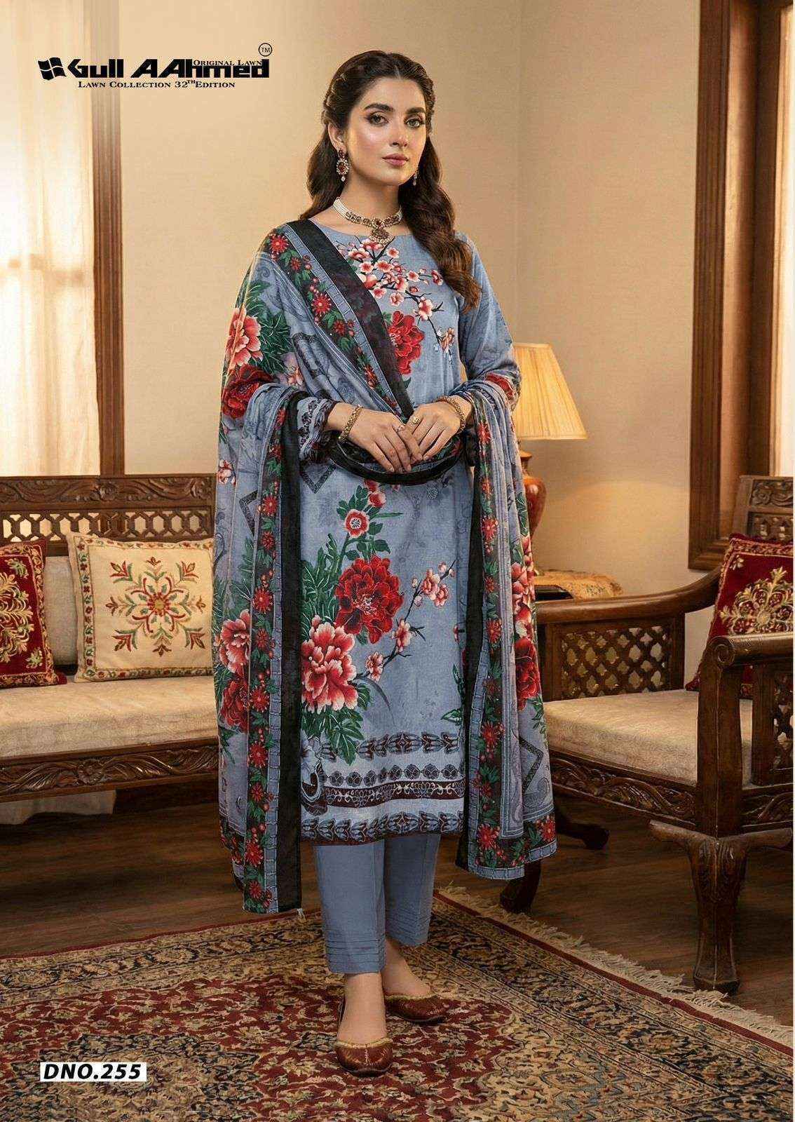 Gull Ahmed Lawn Collection Vol-32 Cambric Cotton Dress Material (6 Pc Catalouge)
