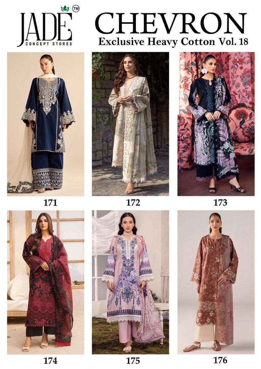 Jade Chevron Vol-18 Cotton Dress Material (6 Pc Catalog)