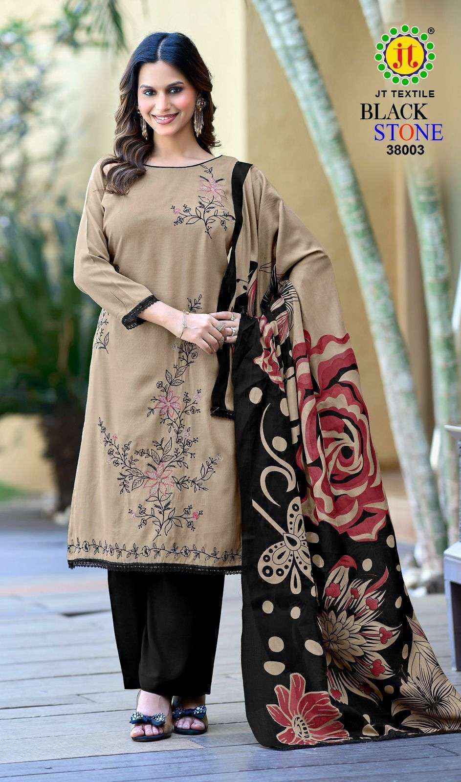 Jt Black Stone Vol-38 Rayon Dress Material (5 pcs Catalogue)