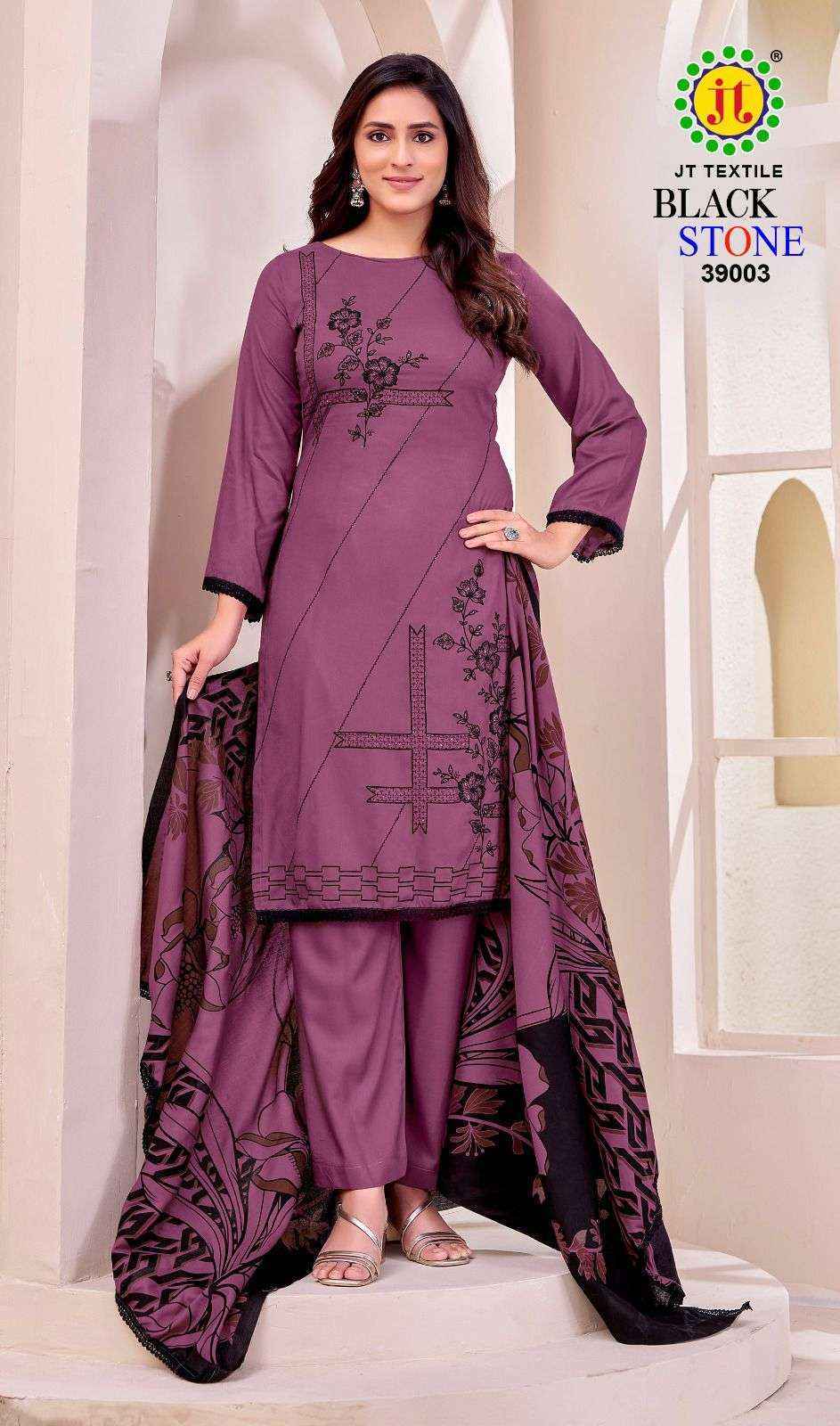 Jt Black Stone Vol-39 Rayon Dress Material (5 pcs Catalogue)