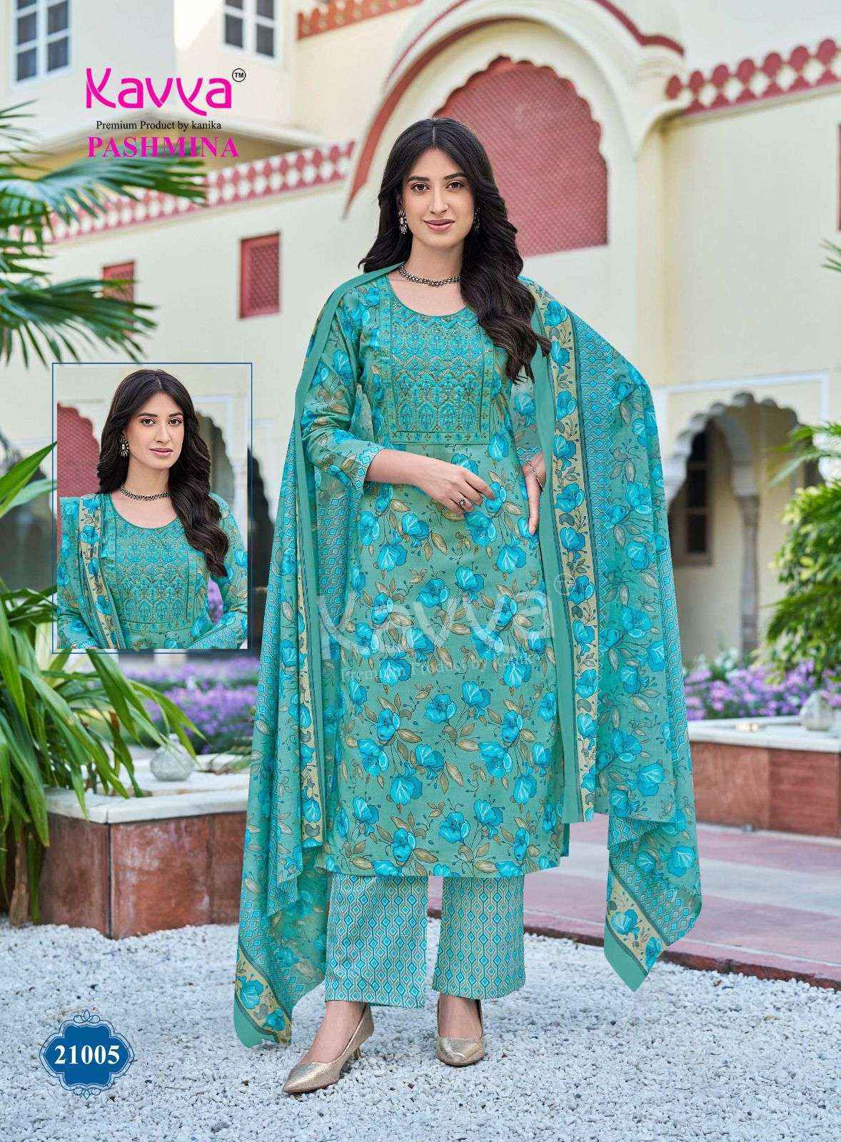 Kavya Pashmina Vol-21 Malasian Cotton Readymade Suit (10 pcs Catalogue)