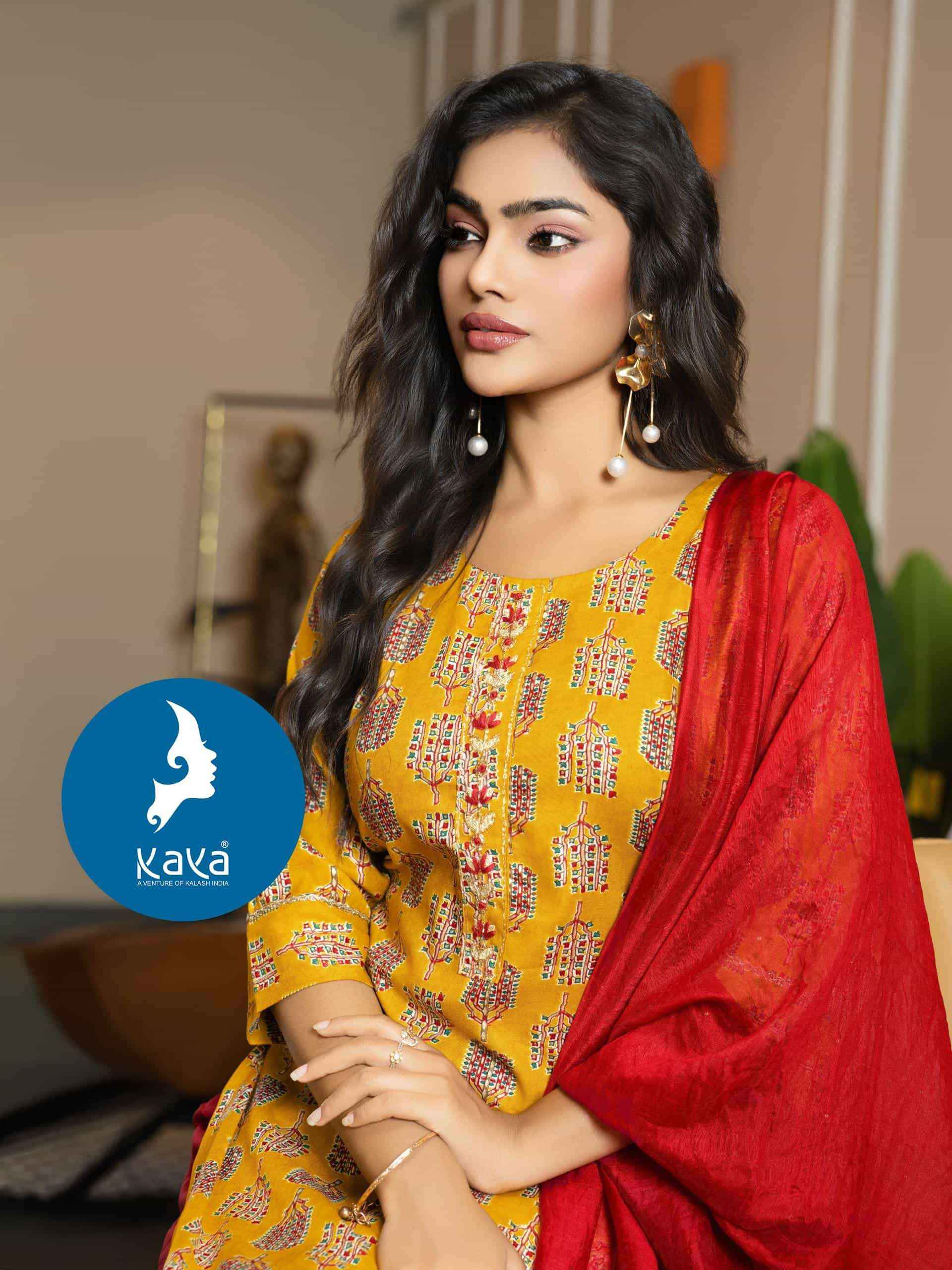 Kaya Tulsi Rayon Foil Print Readymade Suit (6 pcs Catalogue)
