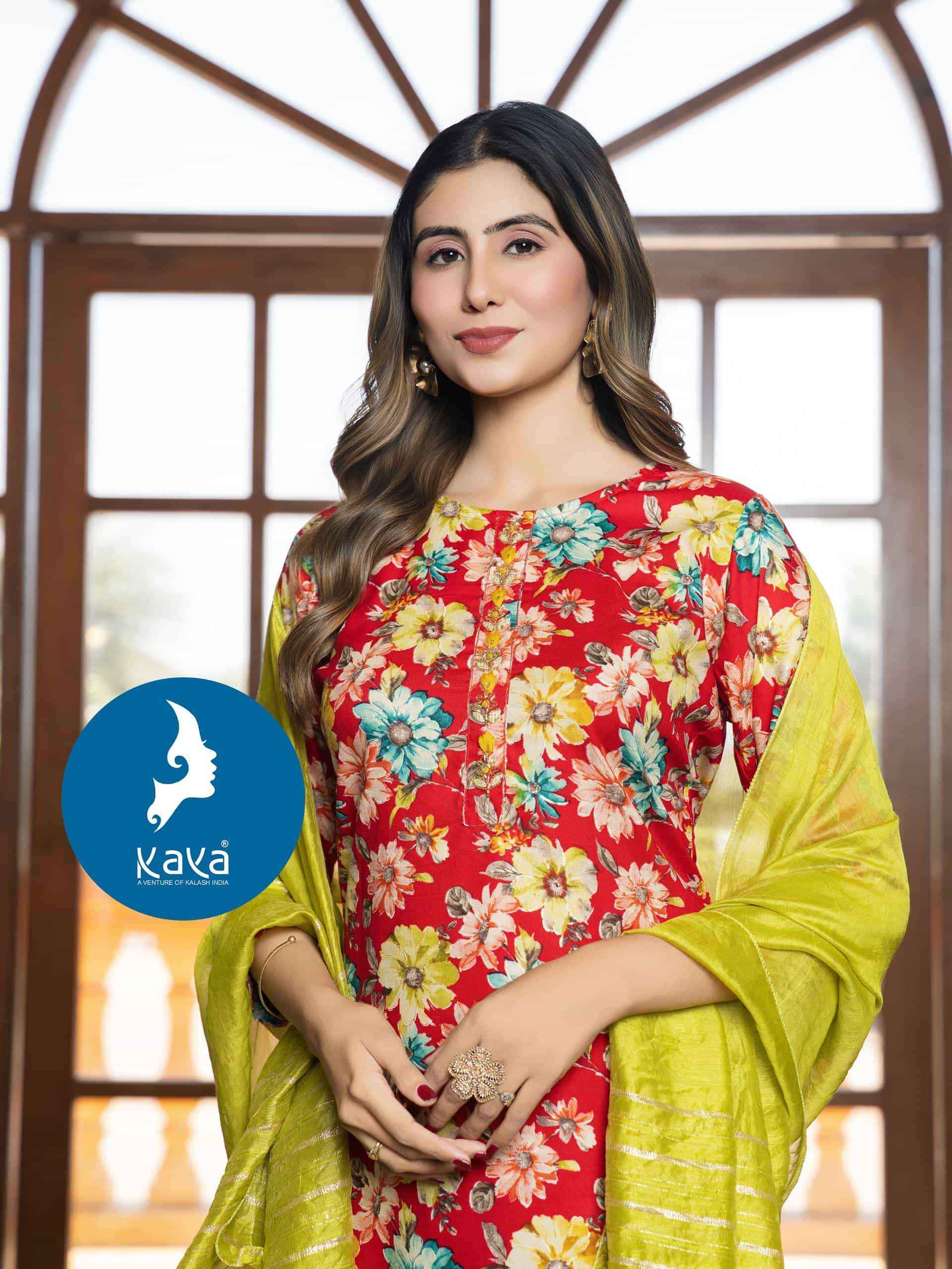 Kaya Tulsi Rayon Foil Print Readymade Suit (6 pcs Catalogue)