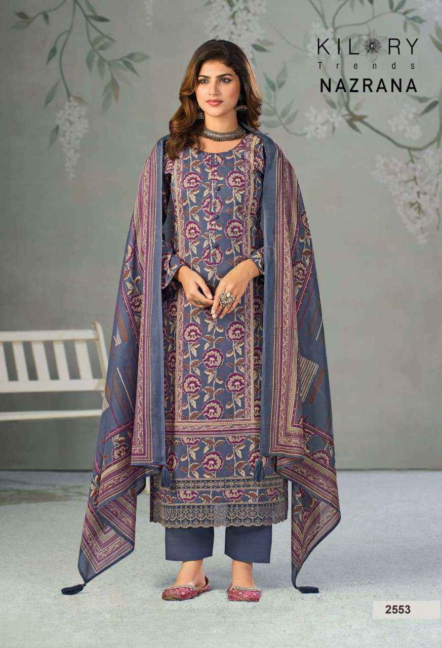 Kilory Trends Nazrana Lawn Cotton Dress Material (6 pcs Catalogue)