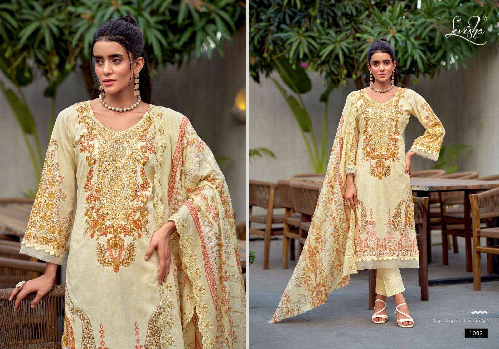 Levisha Needal Wonder Nx Vol-2 Lawn Cotton Dress Material (6 pcs Catalogue)