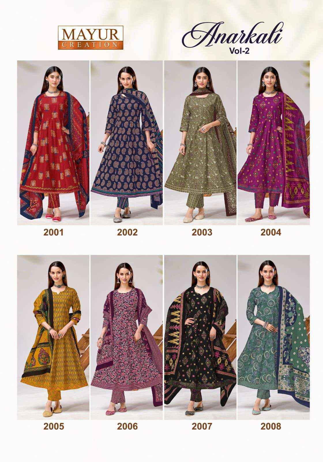 Mayur Creation Anarkali Vol-2 Readymade Cotton Dress (8 pcs Catalogue)