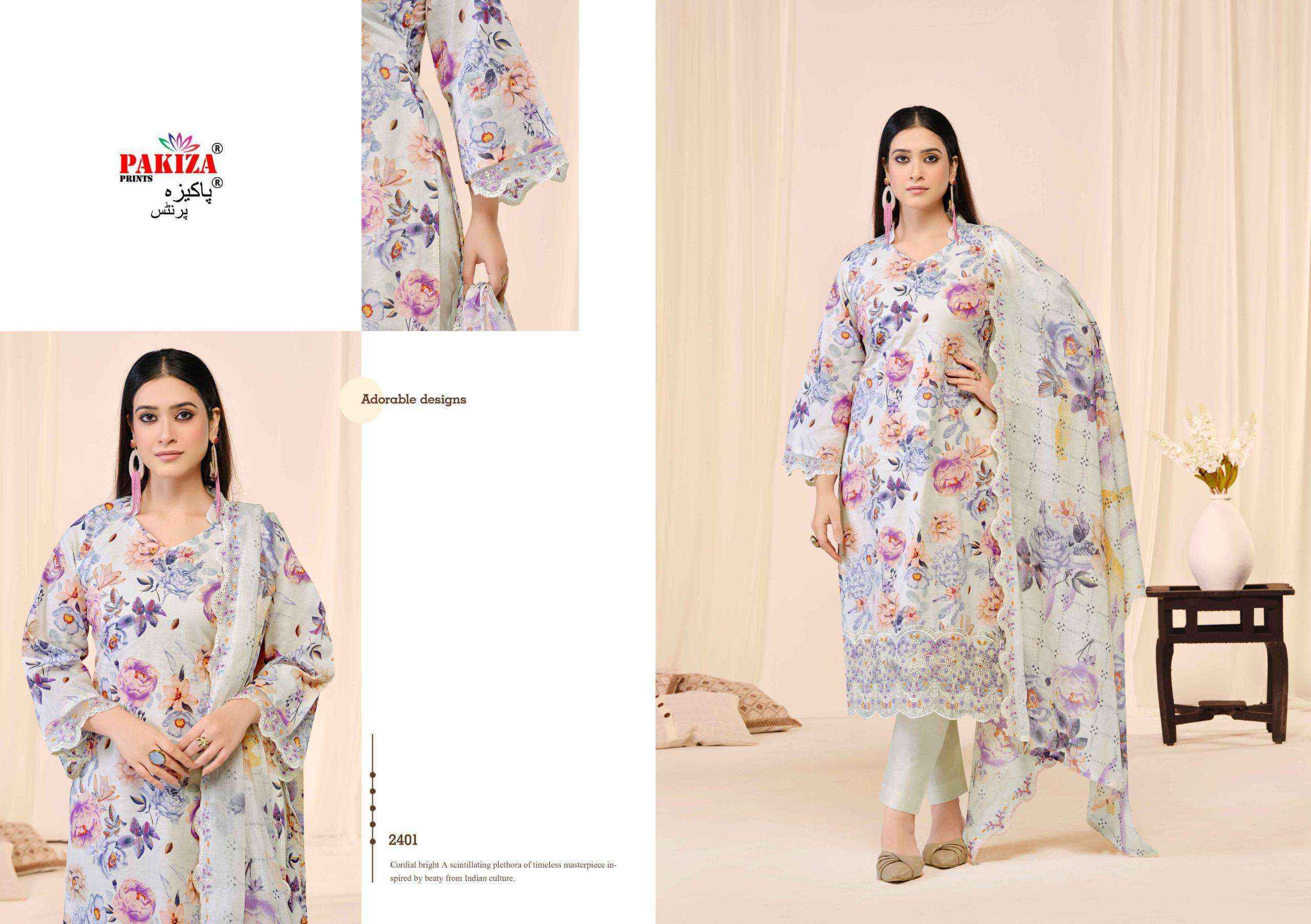 Pakiza Prints Abu Rehan Vol-24 Lawn Cotton Dress Material (7 pcs Catalogue)