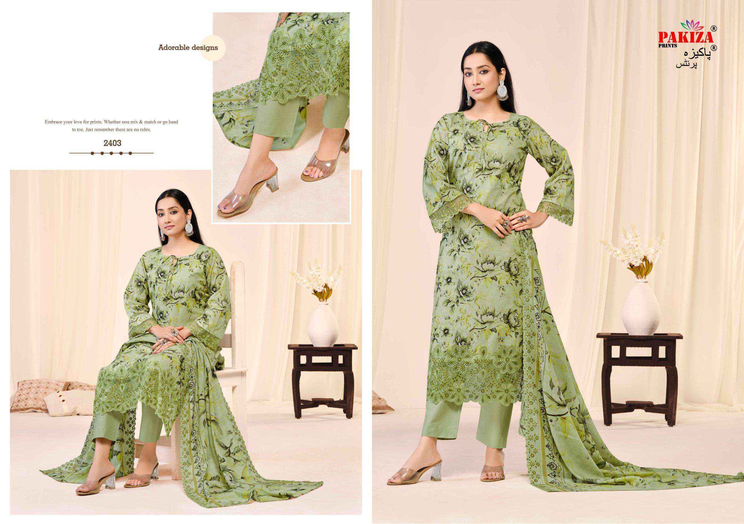 Pakiza Prints Abu Rehan Vol-24 Lawn Cotton Dress Material (7 pcs Catalogue)