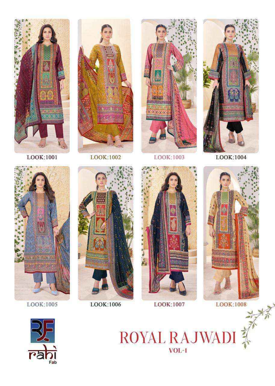 Rahi Fab Royal Rajwadi Vol-1 Lawn Cotton Dress Material (8 pcs Catalogue)