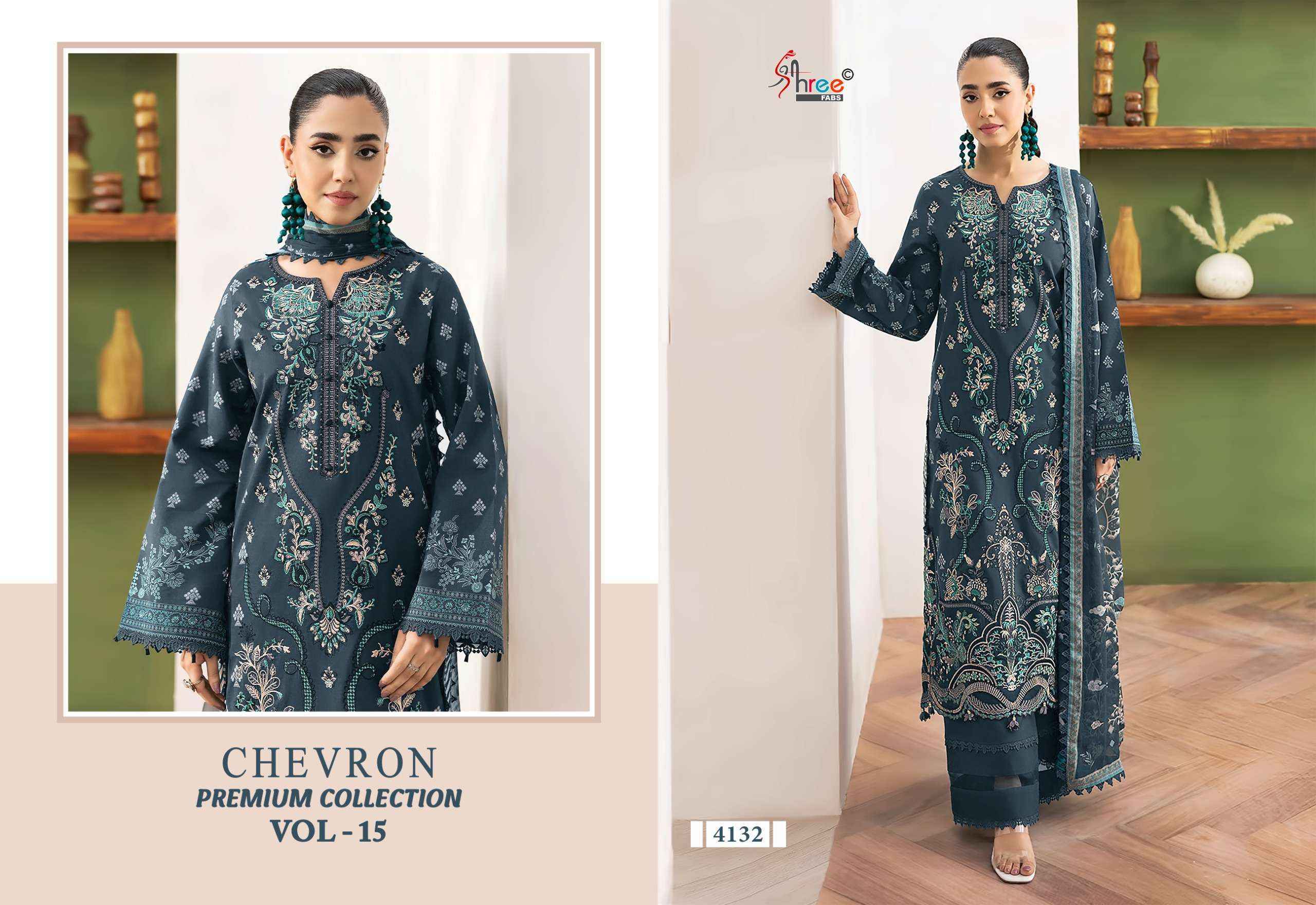 Shree Fabs Chevron Premium Collection Vol 15 Cotton Dress Material 8 pcs Catalogue