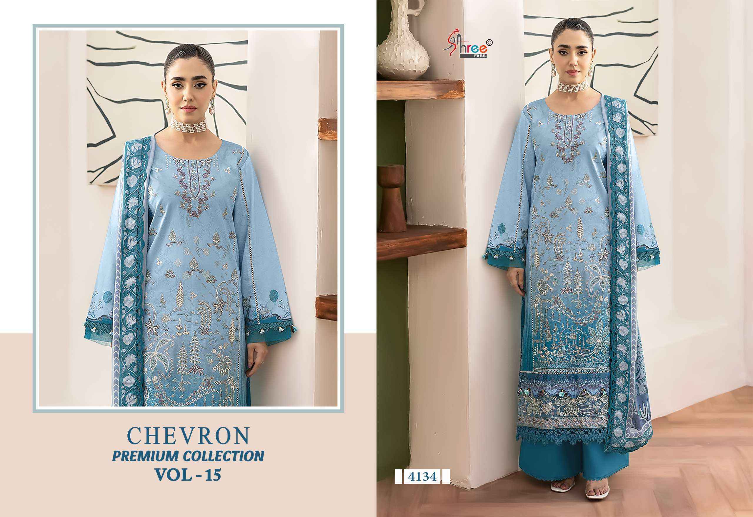 Shree Fabs Chevron Premium Collection Vol 15 Cotton Dress Material 8 pcs Catalogue