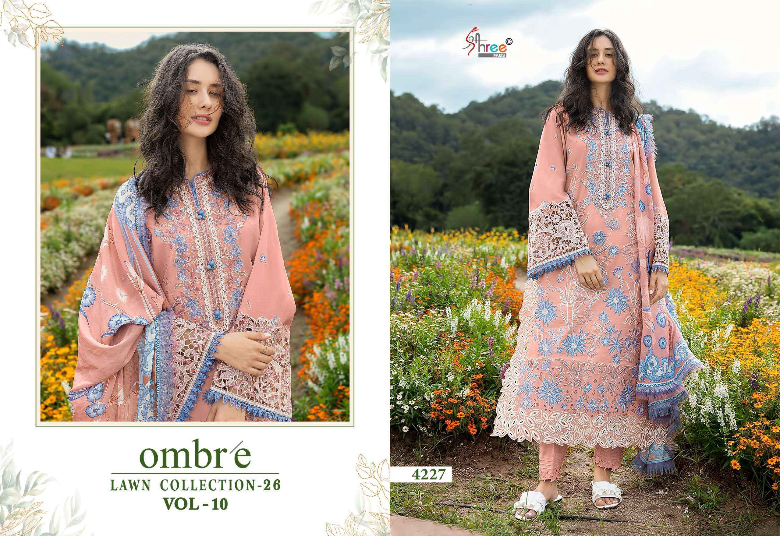 Shree Fabs Ombre Lawn Collection 26 Vol 10 Cotton Dress Material 6 pcs Catalogue
