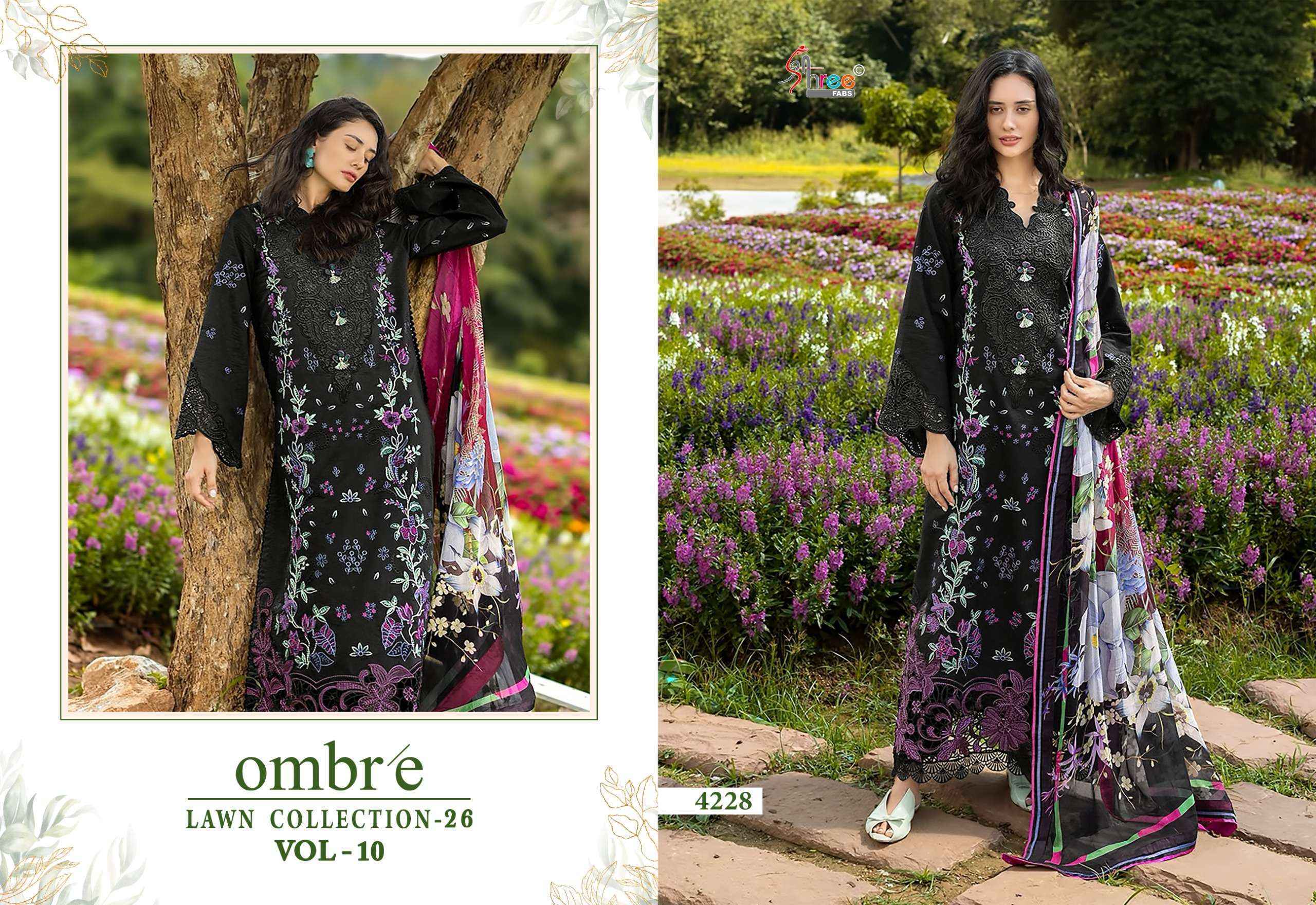 Shree Fabs Ombre Lawn Collection 26 Vol 10 Cotton Dress Material 6 pcs Catalogue