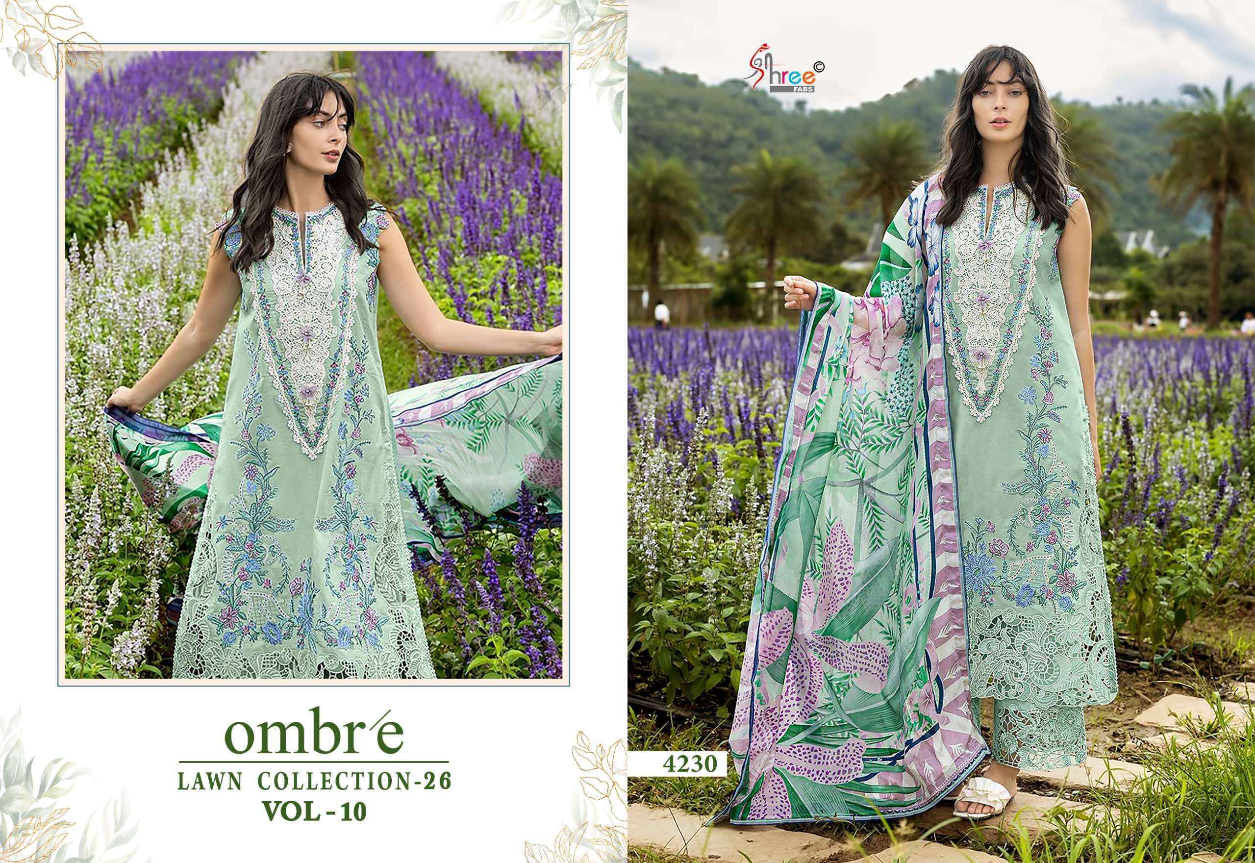 Shree Fabs Ombre Lawn Collection 26 Vol 10 Cotton Dress Material 6 pcs Catalogue
