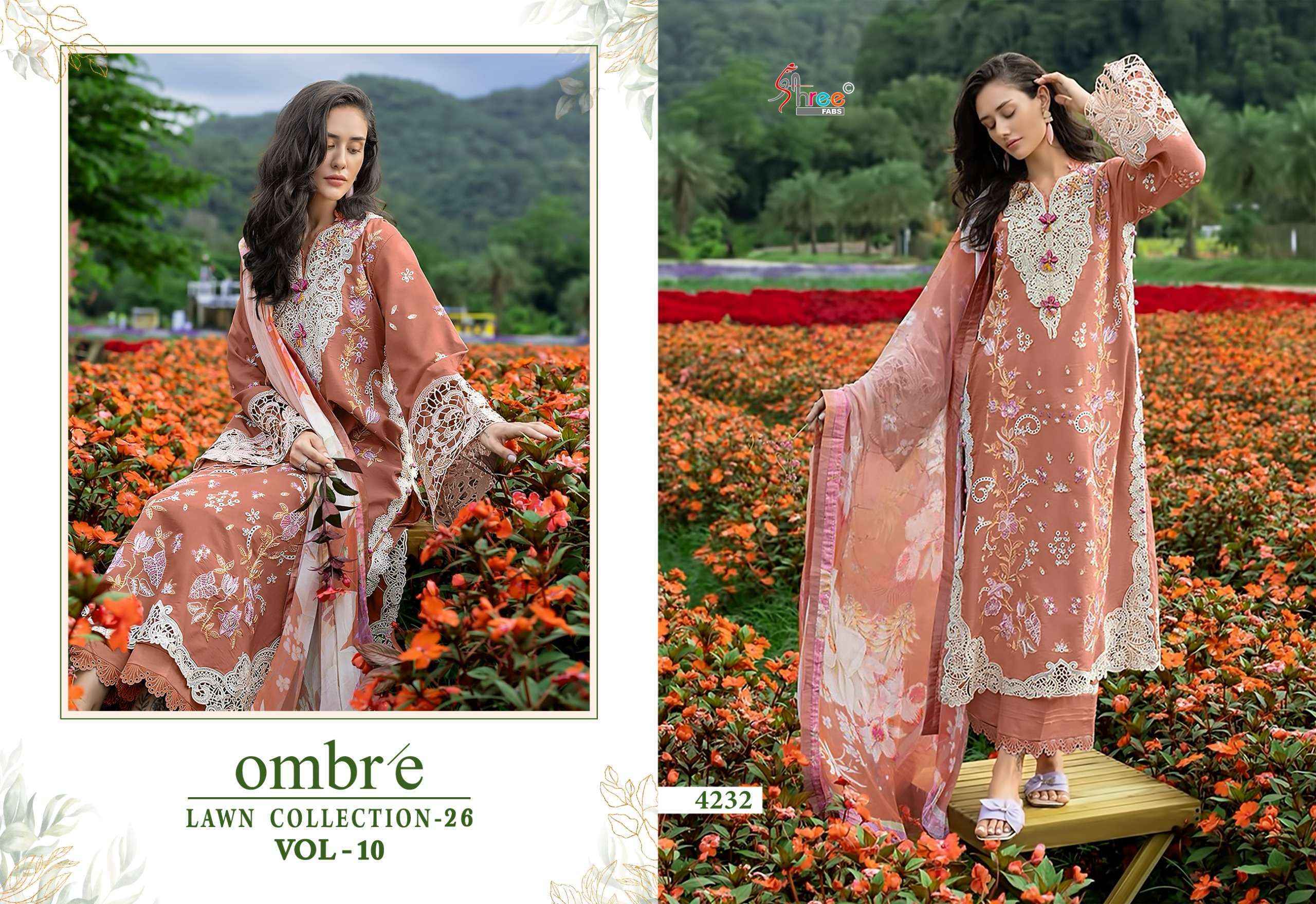 Shree Fabs Ombre Lawn Collection 26 Vol 10 Cotton Dress Material 6 pcs Catalogue