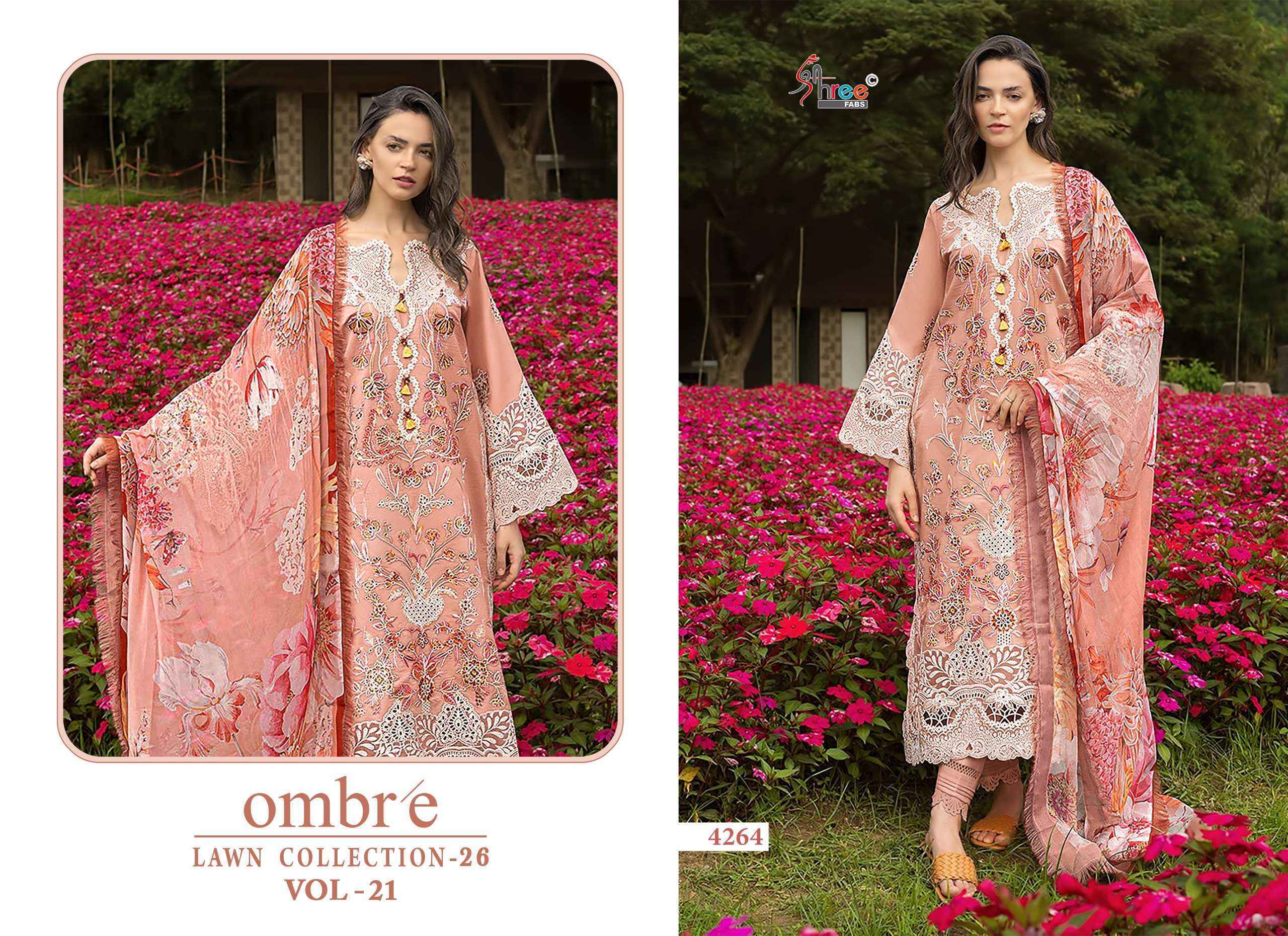 Shree Fabs Ombre Lawn Collection 26 Vol-21 Cotton Dress Material (6 pcs Catalogue)