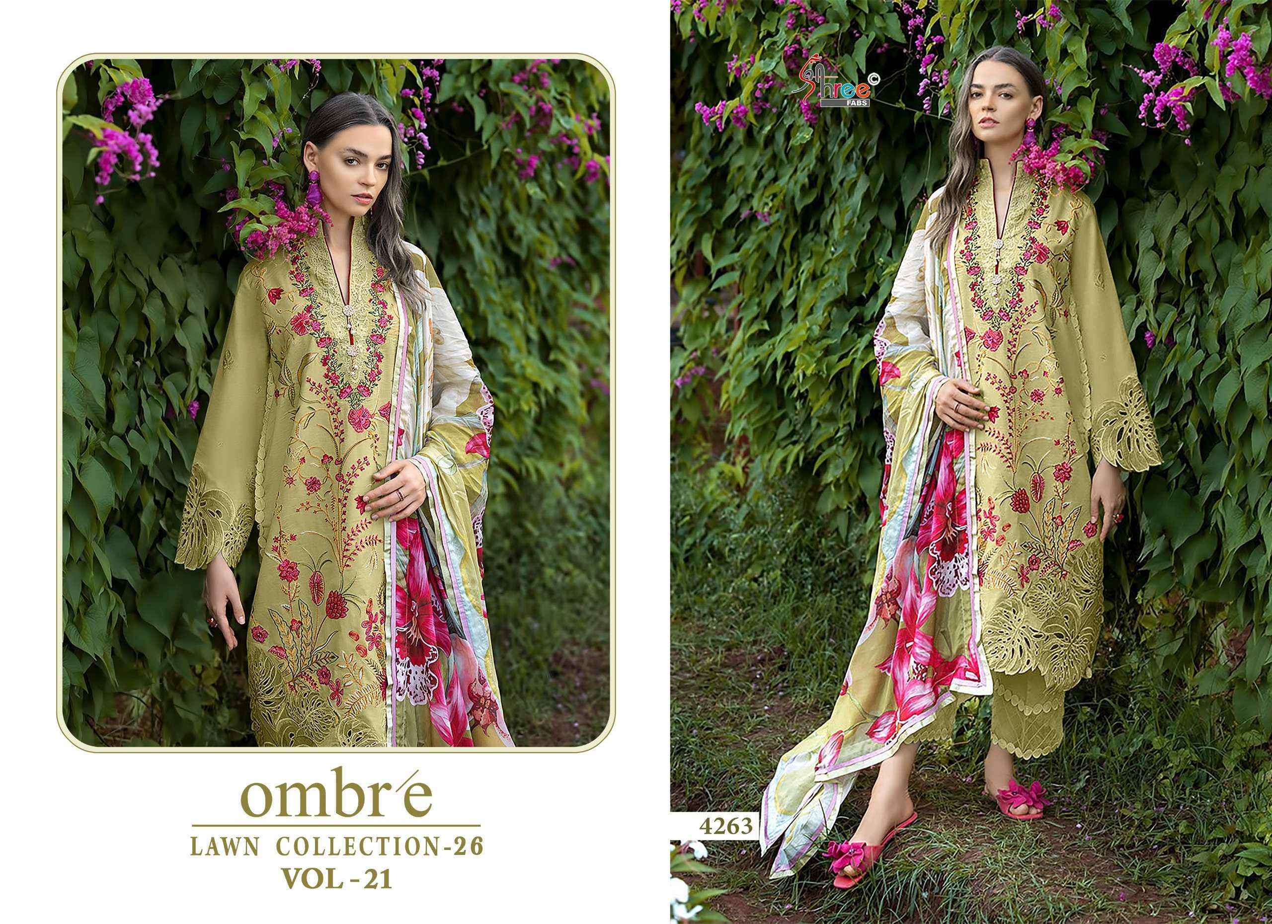 Shree Fabs Ombre Lawn Collection 26 Vol-21 Cotton Dress Material (6 pcs Catalogue)