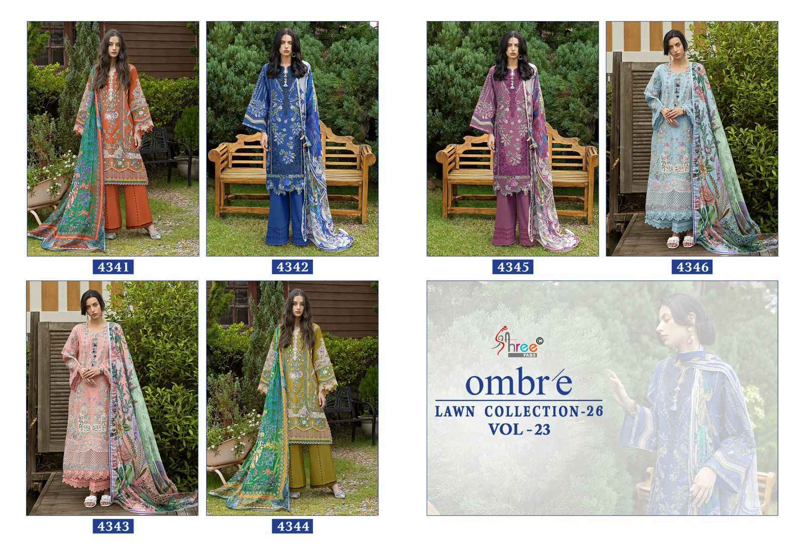 Shree Fabs Ombre Lawn Collection 26 Vol-23 Cotton Dress Material (6 pcs Catalogue)