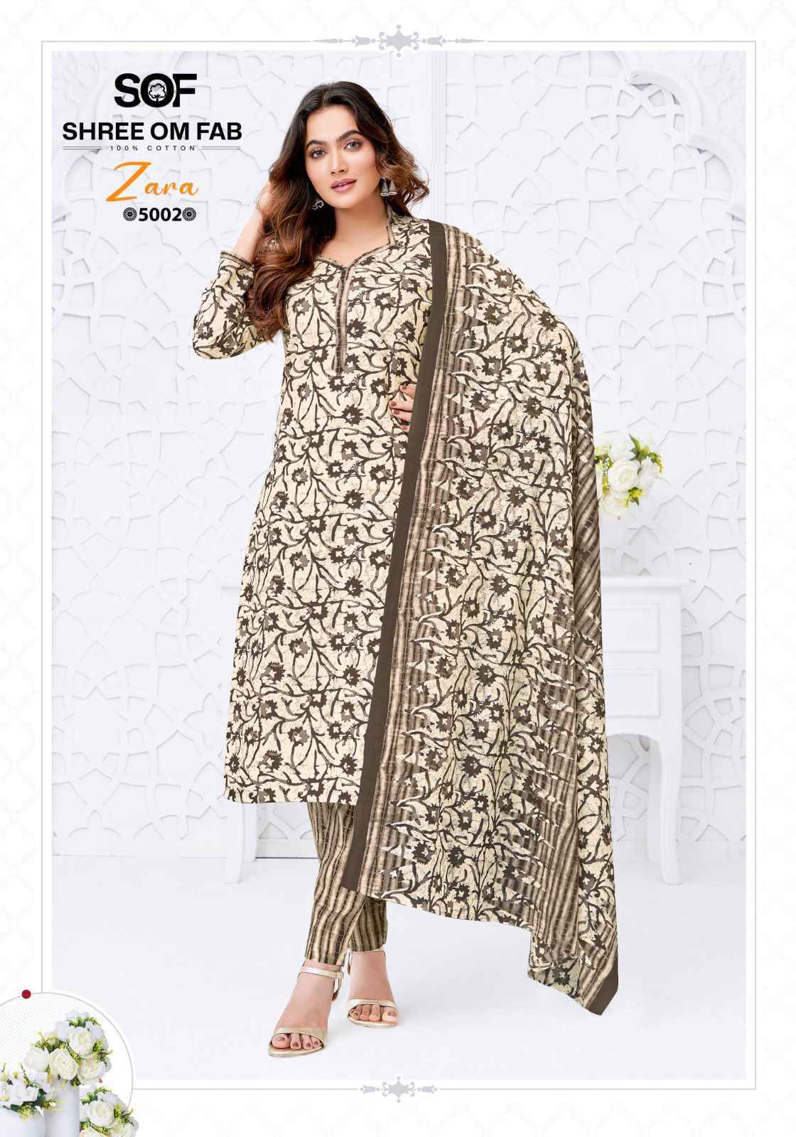 Shree Om Fab Zara Vol-5 Cotton Dress Material (10 pcs Catalogue)