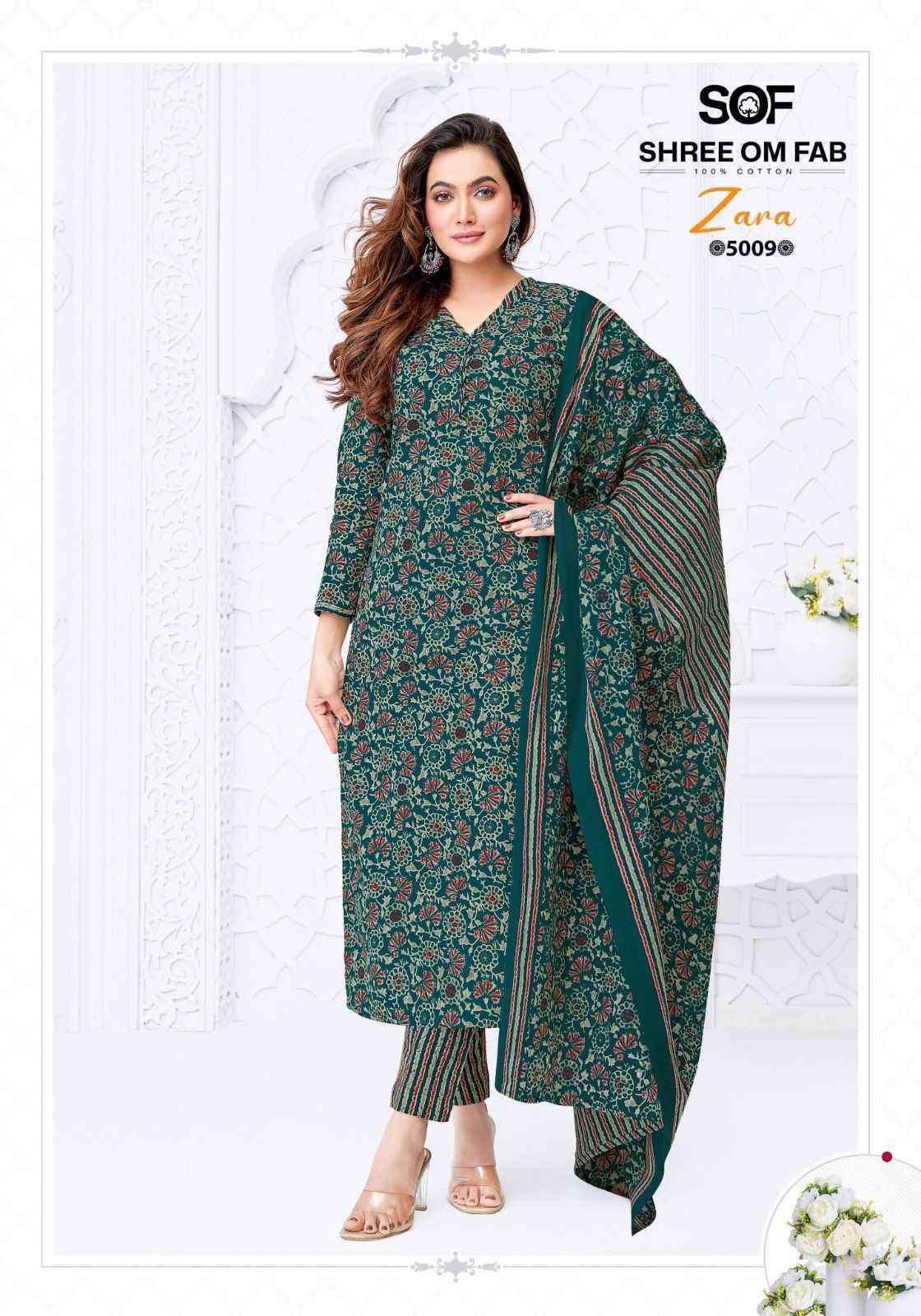 Shree Om Fab Zara Vol-5 Cotton Dress Material (10 pcs Catalogue)