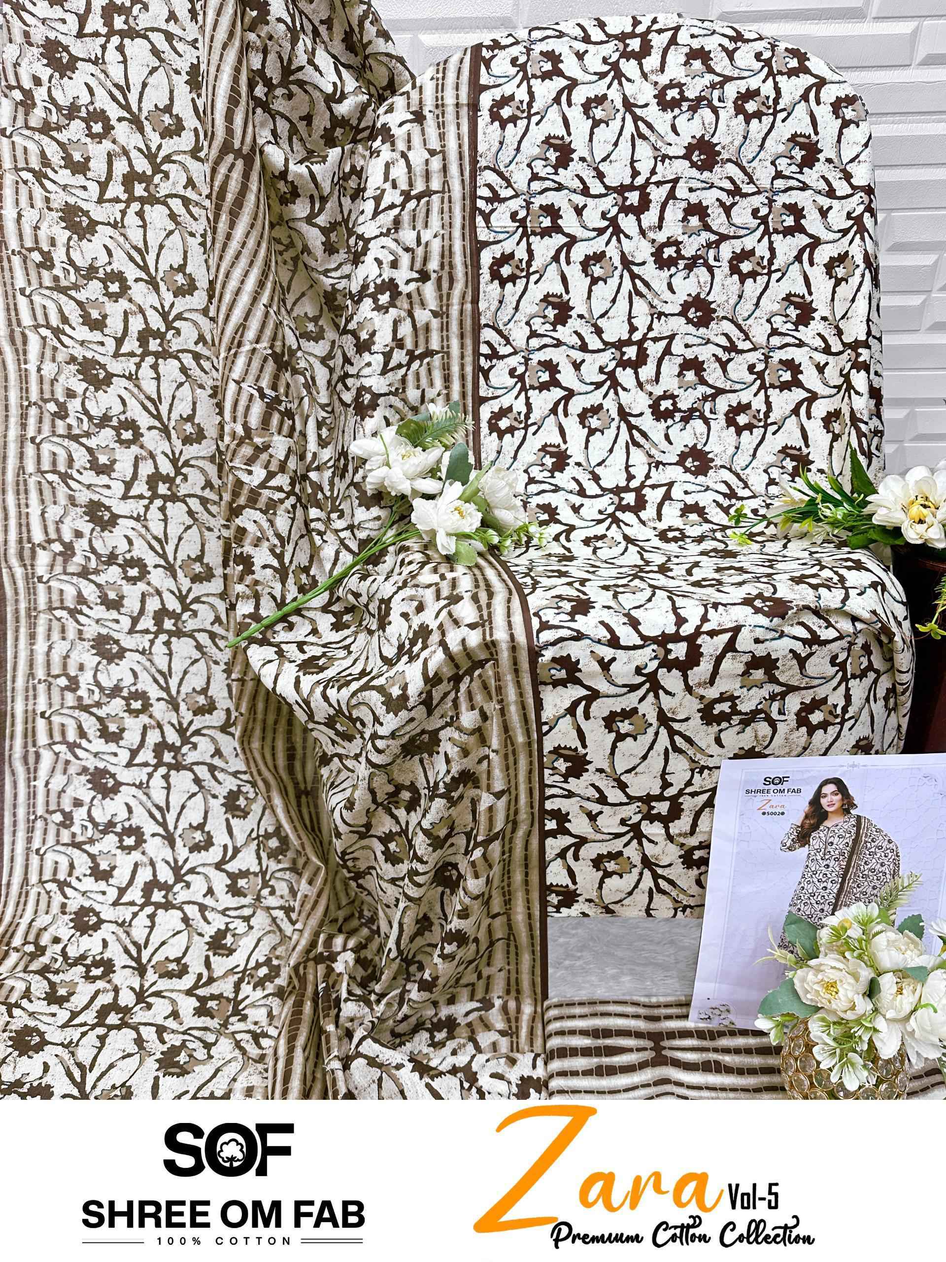 Shree Om Fab Zara Vol-5 Cotton Dress Material (10 pcs Catalogue)