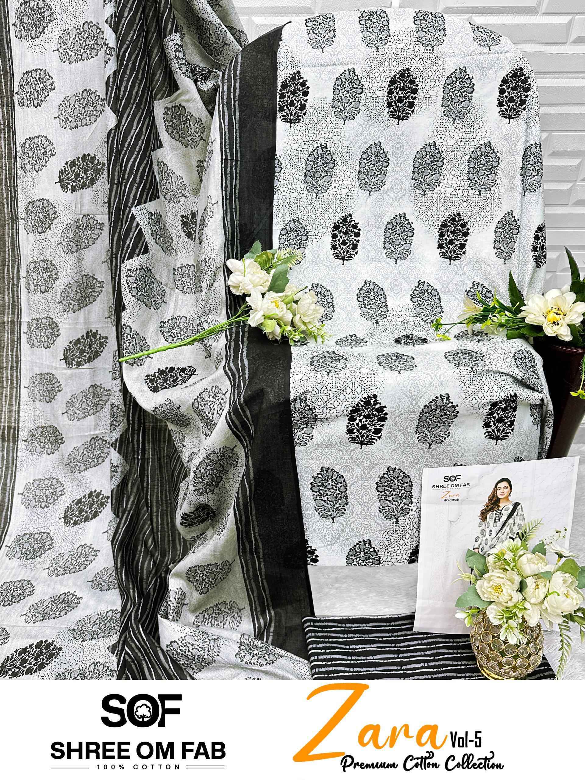 Shree Om Fab Zara Vol-5 Cotton Dress Material (10 pcs Catalogue)