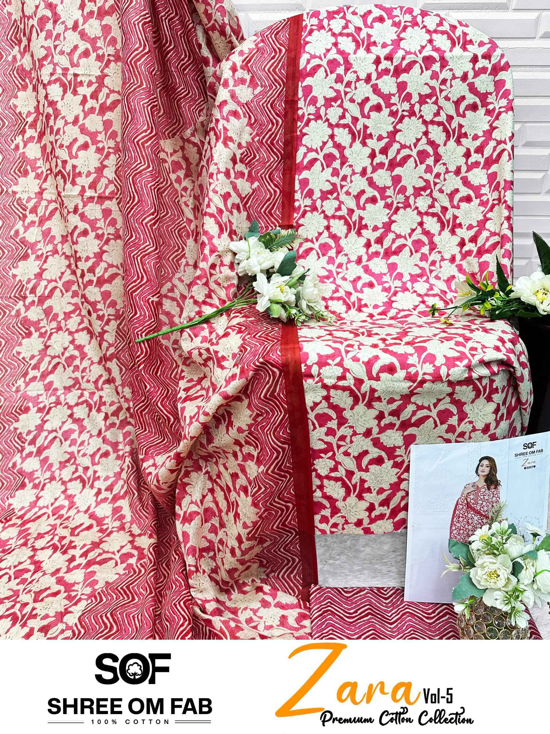 Shree Om Fab Zara Vol-5 Cotton Dress Material (10 pcs Catalogue)