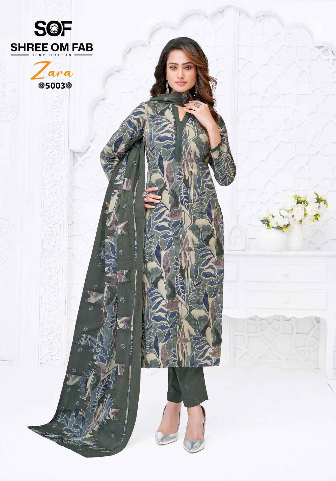 Shree Om Fab Zara Vol-5 Cotton Dress Material (10 pcs Catalogue)