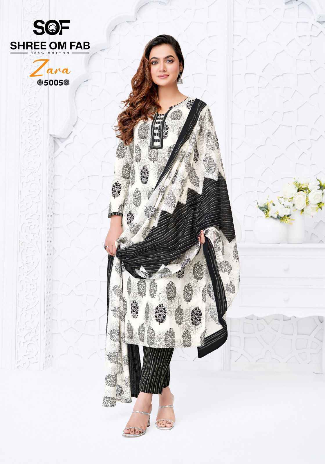 Shree Om Fab Zara Vol-5 Cotton Dress Material (10 pcs Catalogue)