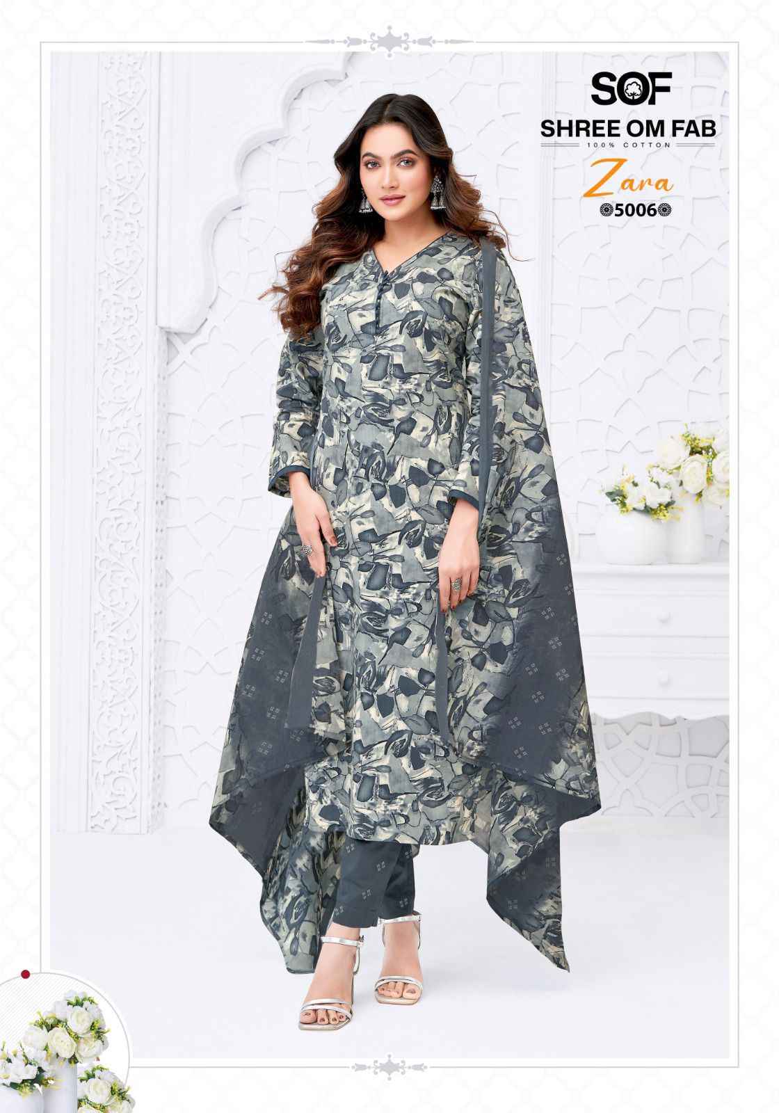 Shree Om Fab Zara Vol-5 Cotton Dress Material (10 pcs Catalogue)