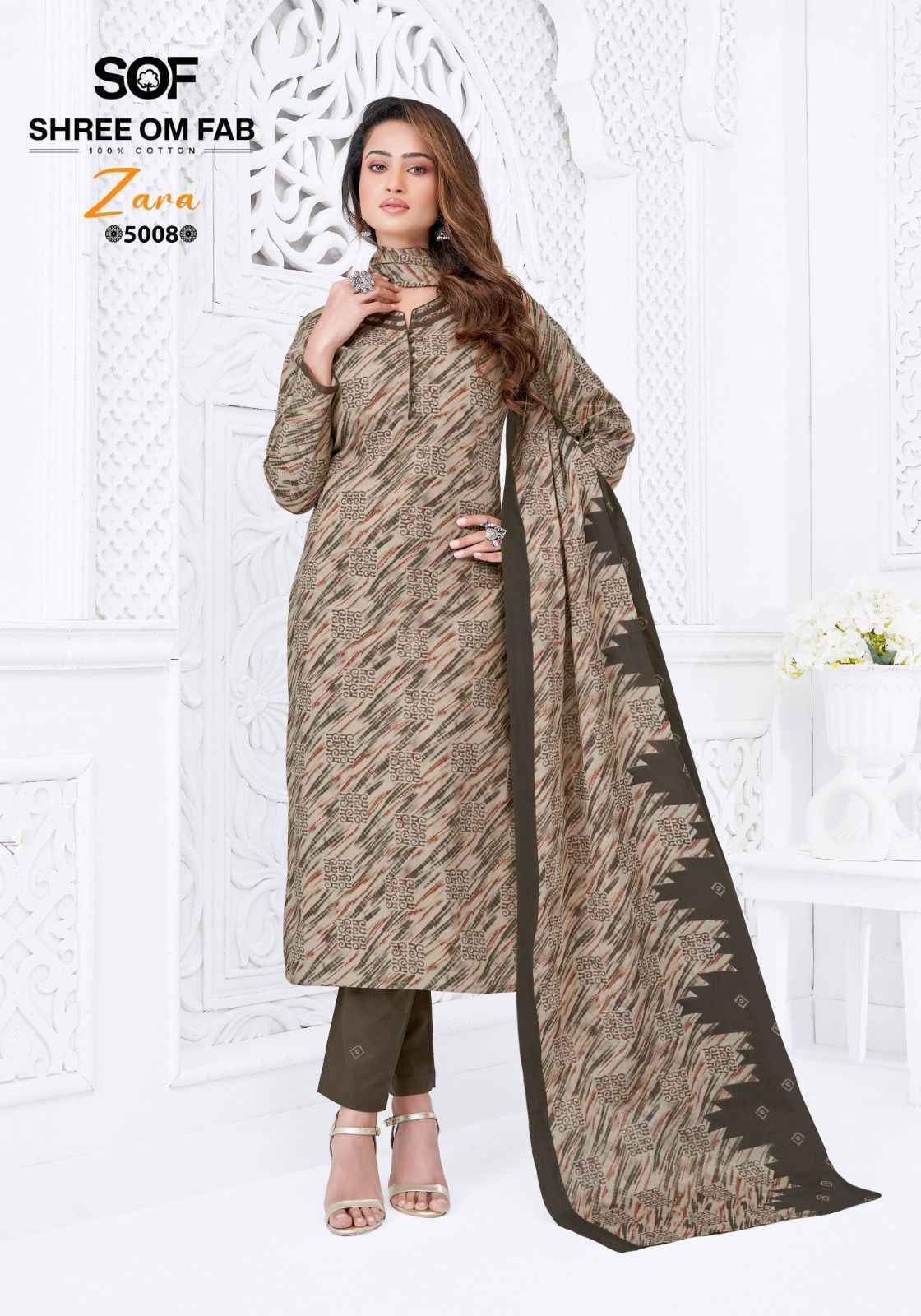 Shree Om Fab Zara Vol-5 Cotton Dress Material (10 pcs Catalogue)