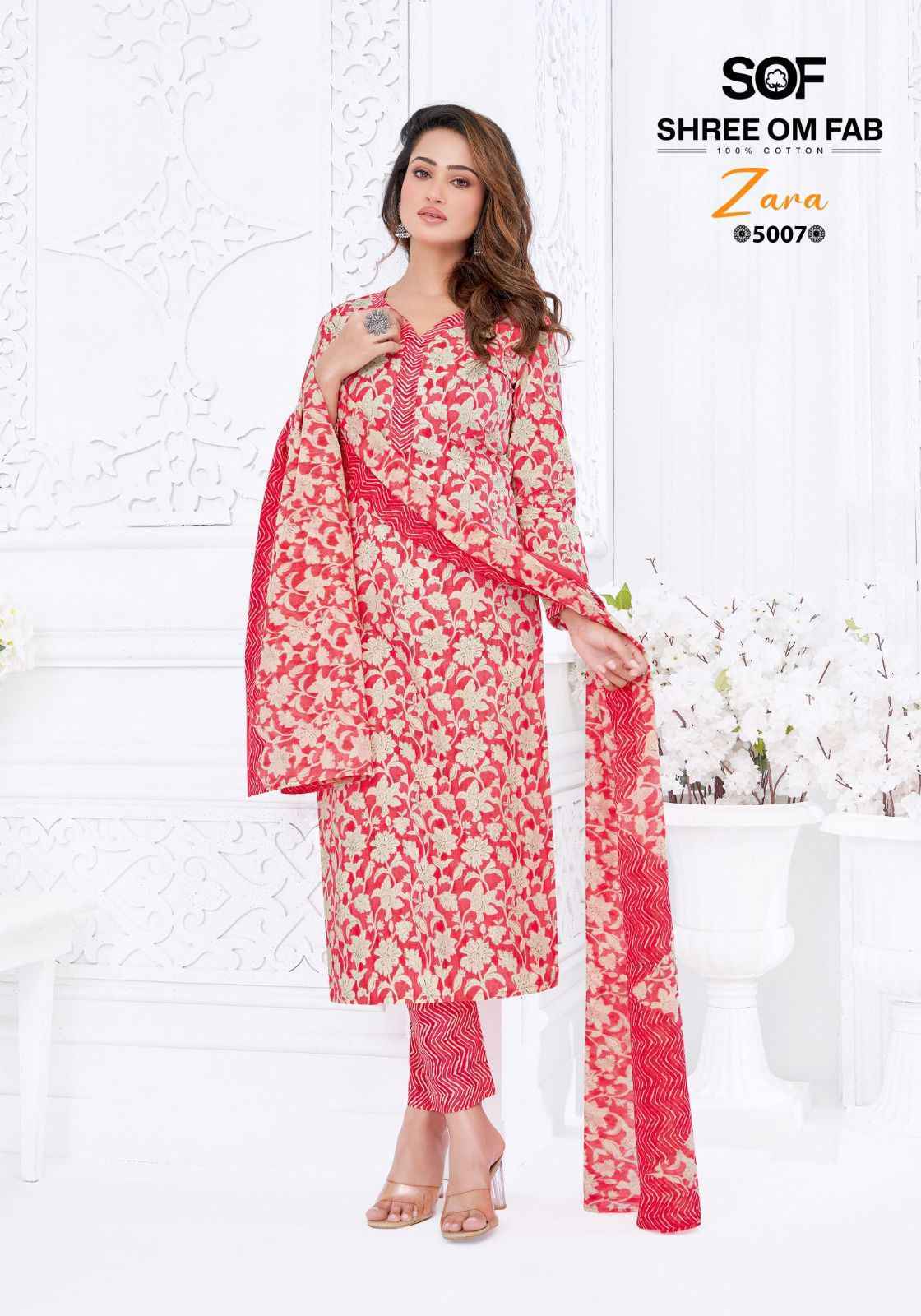 Shree Om Fab Zara Vol-5 Cotton Dress Material (10 pcs Catalogue)