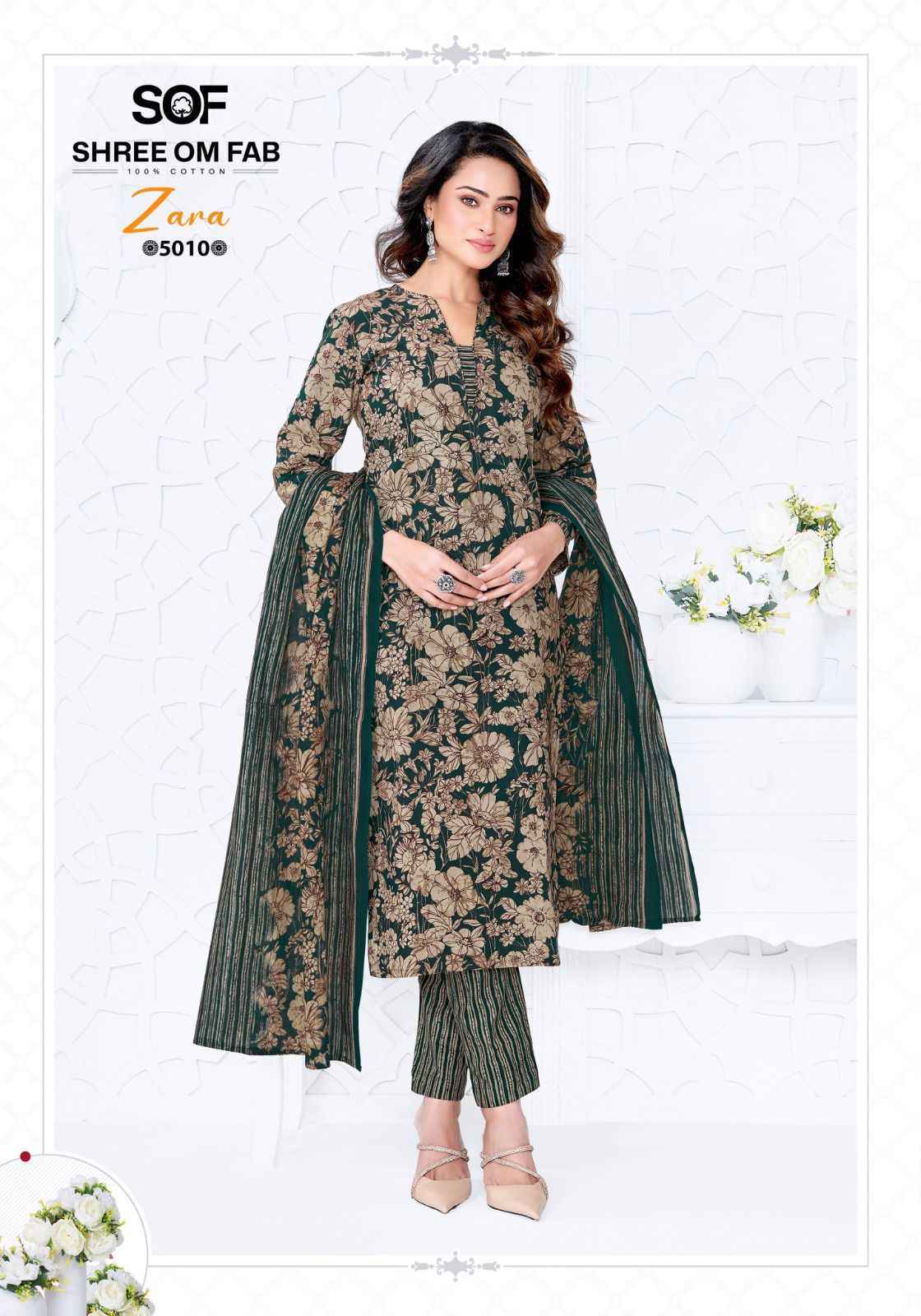 Shree Om Fab Zara Vol-5 Cotton Dress Material (10 pcs Catalogue)