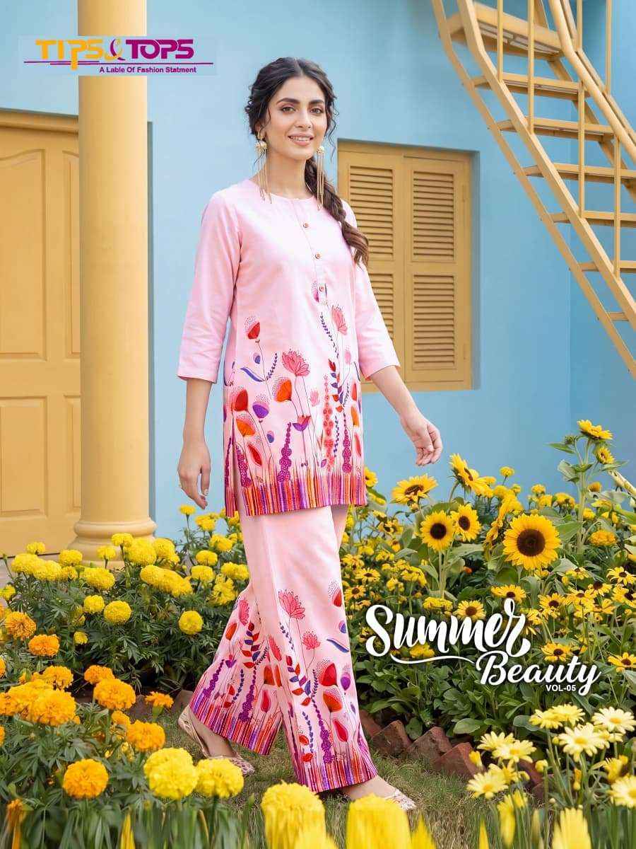Tips & Tops Summer Beauty Vol-5 Rayon Co Ord Set (4 pcs Catalogue)