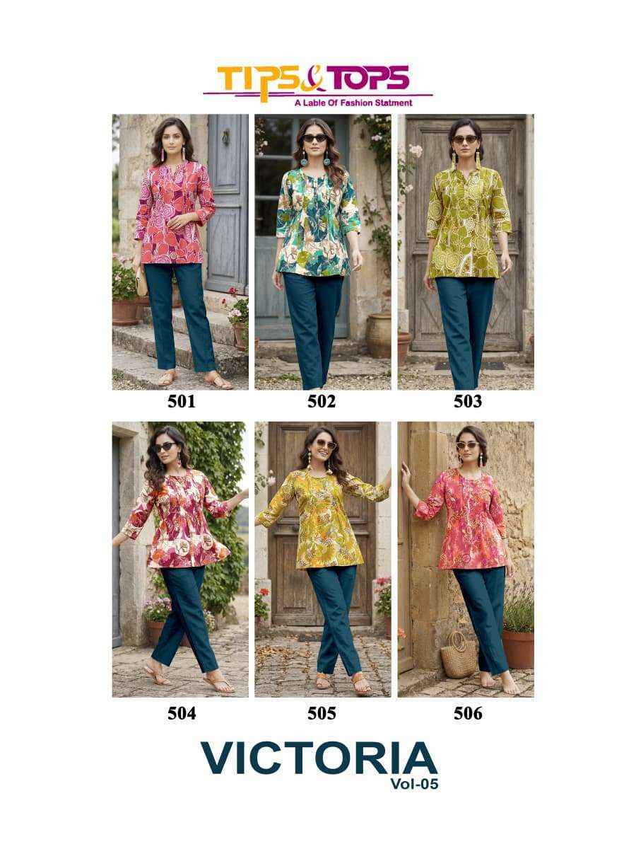 Tips & Tops Victoria Vol 5 Cotton Kurti 6 pcs Catalogue