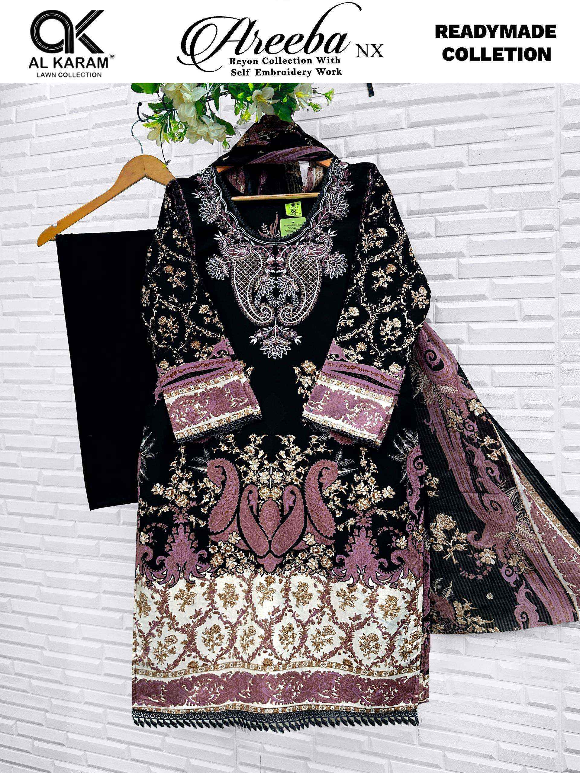 Al Karam Areeba Nx Readymade Rayon Dress 6 pcs Catalogue