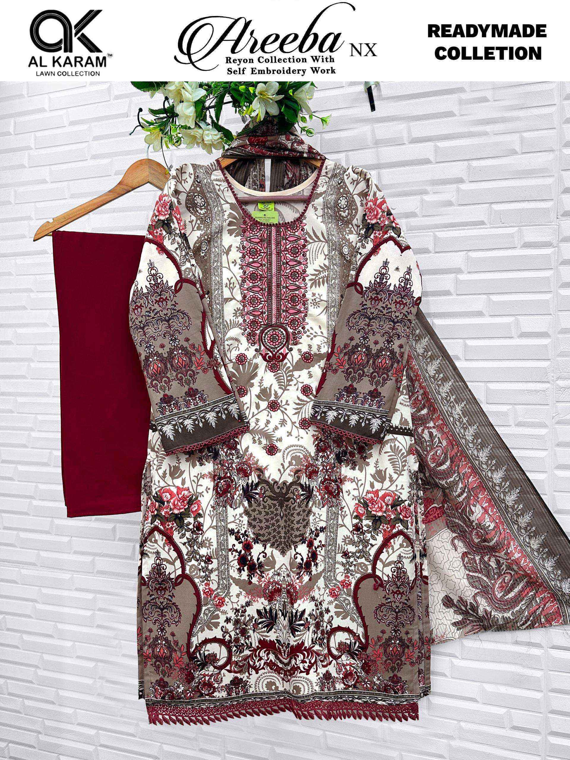 Al Karam Areeba Nx Readymade Rayon Dress 6 pcs Catalogue