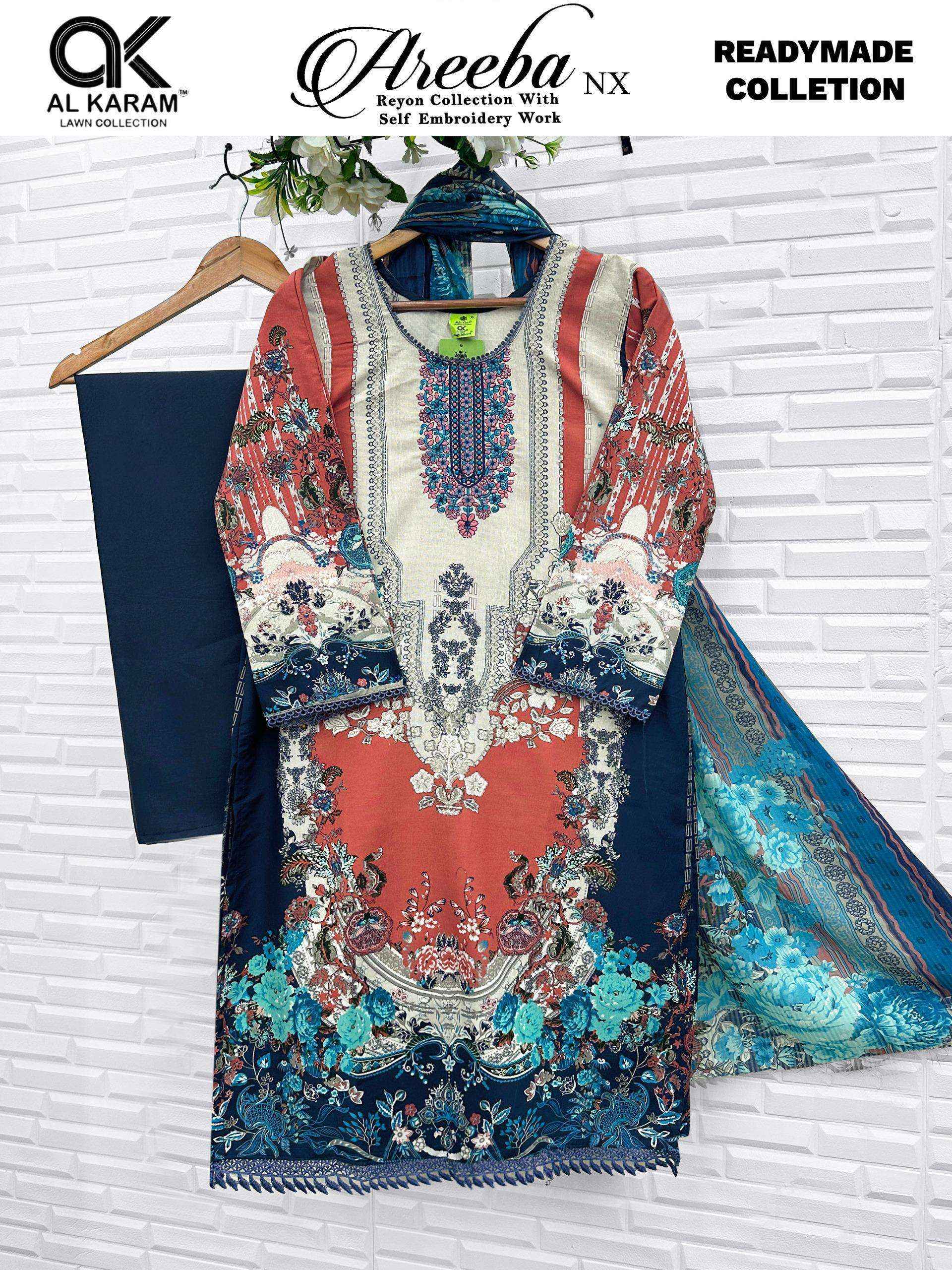 Al Karam Areeba Nx Readymade Rayon Dress 6 pcs Catalogue