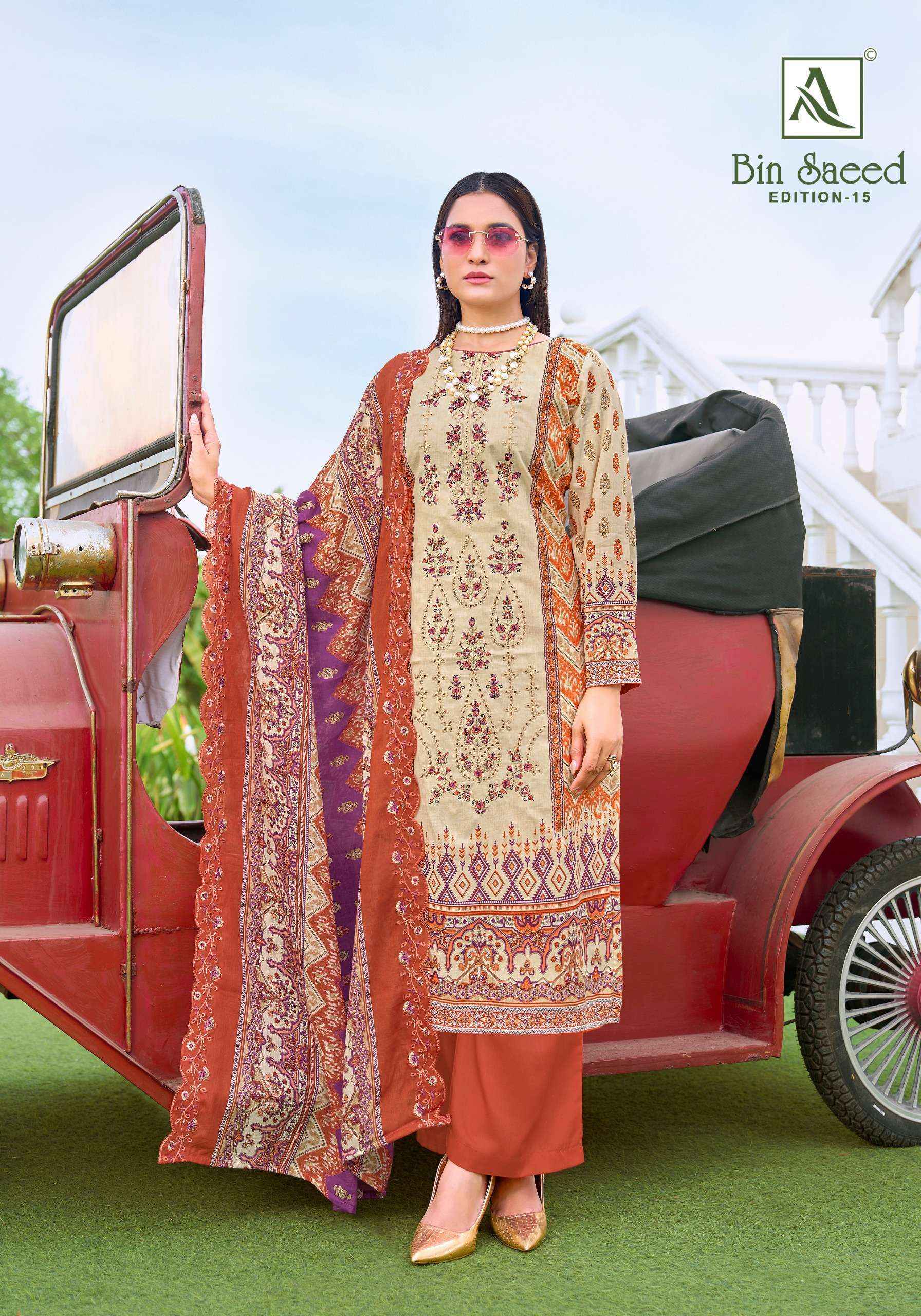 Alok Bin Saeed Edition-15 Cotton Dress Material (8 pcs Catalogue)
