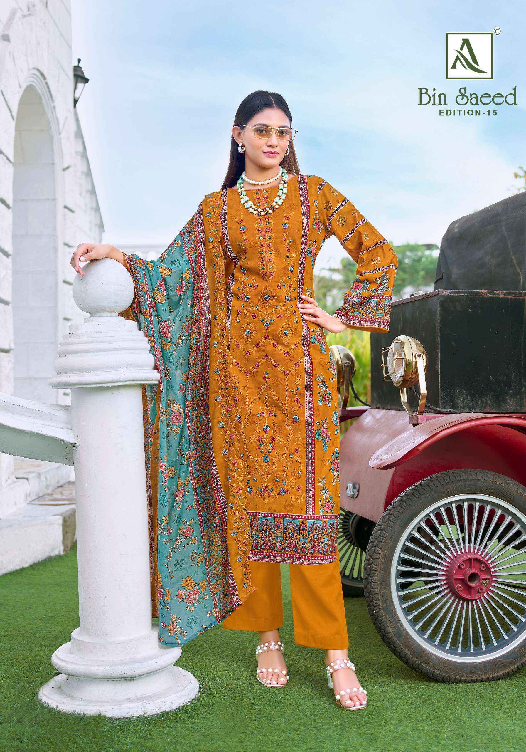 Alok Bin Saeed Edition-15 Cotton Dress Material (8 pcs Catalogue)